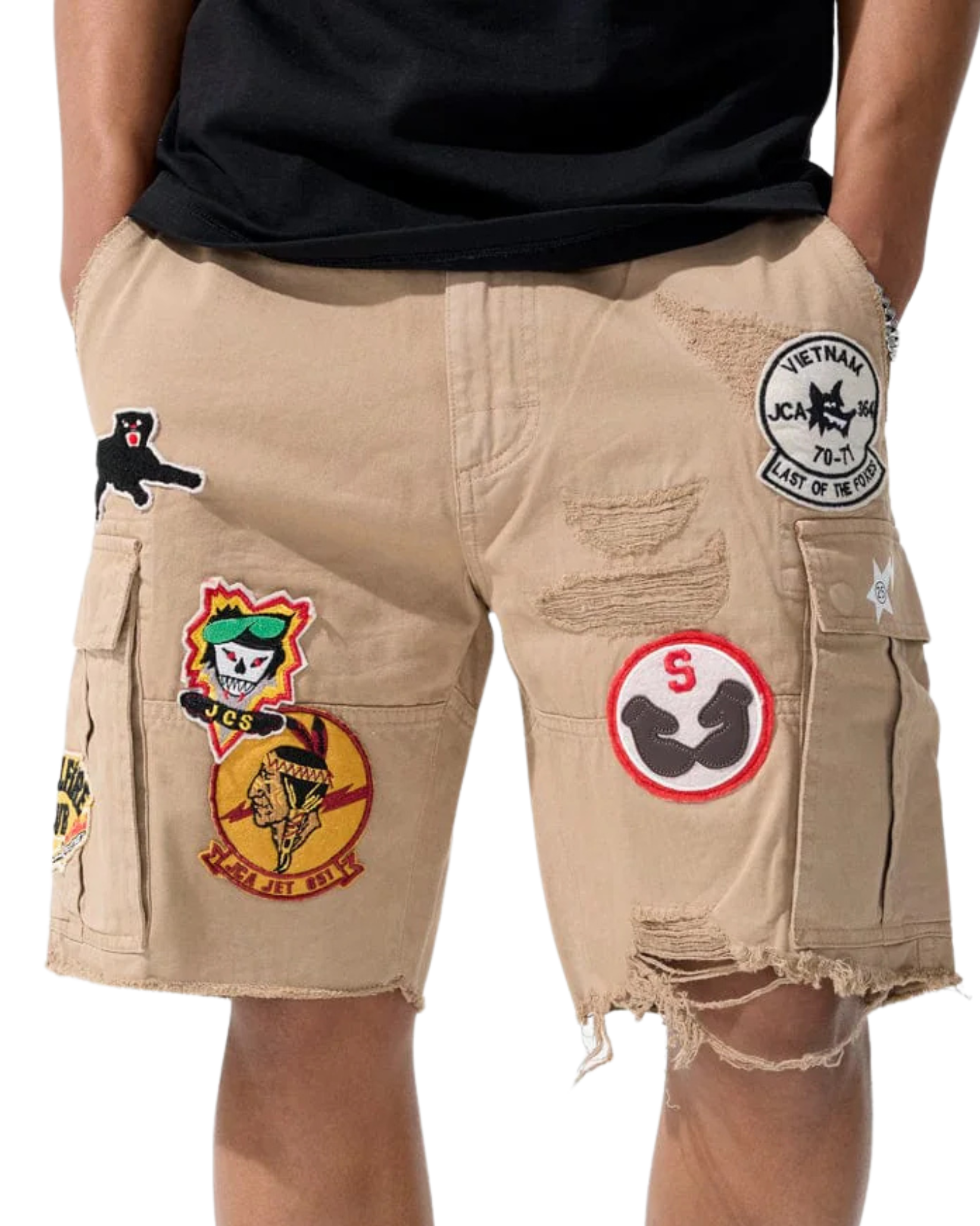 Mens War Angel Cargo Shorts 4425