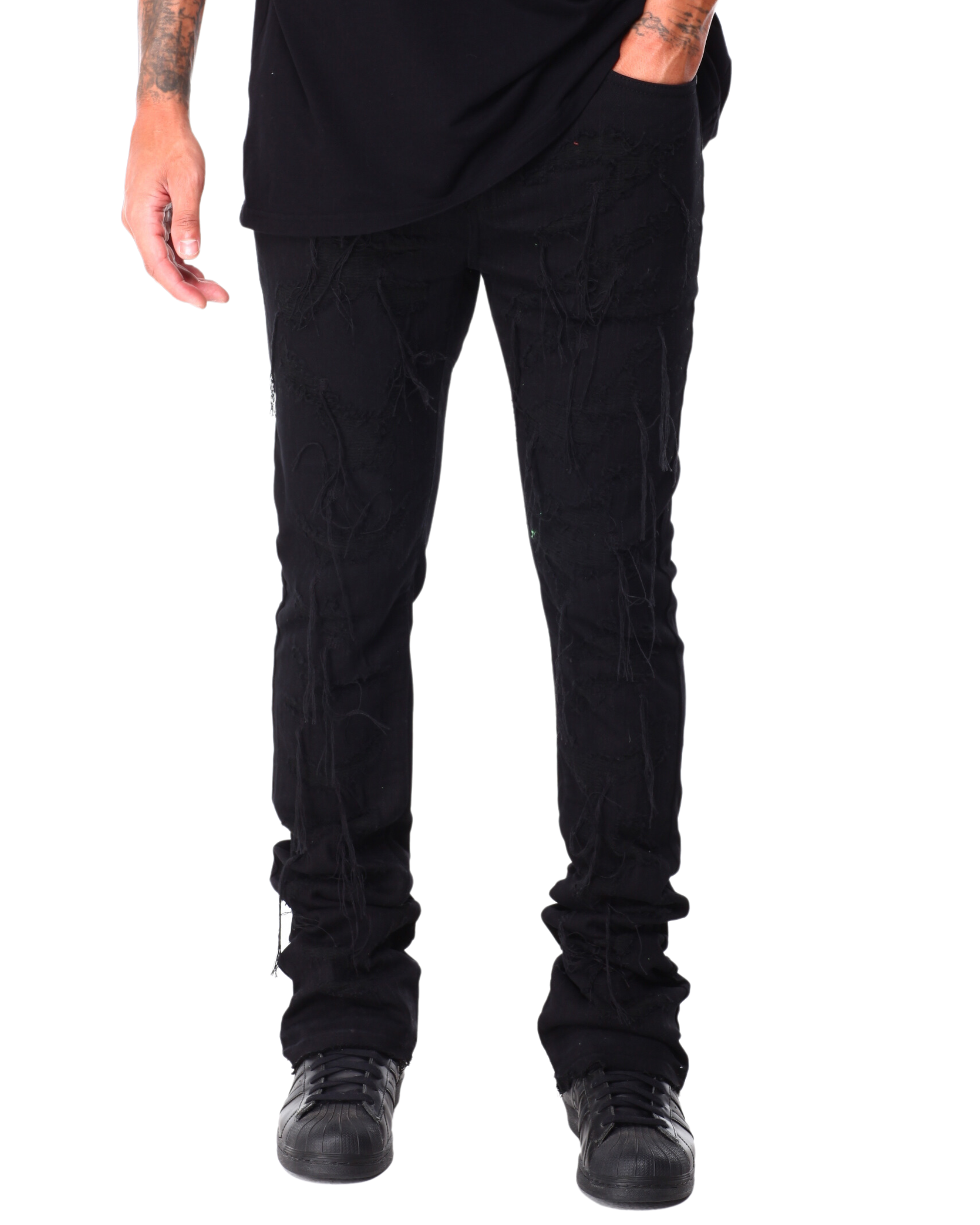 Frayed Stacked Jeans 5826