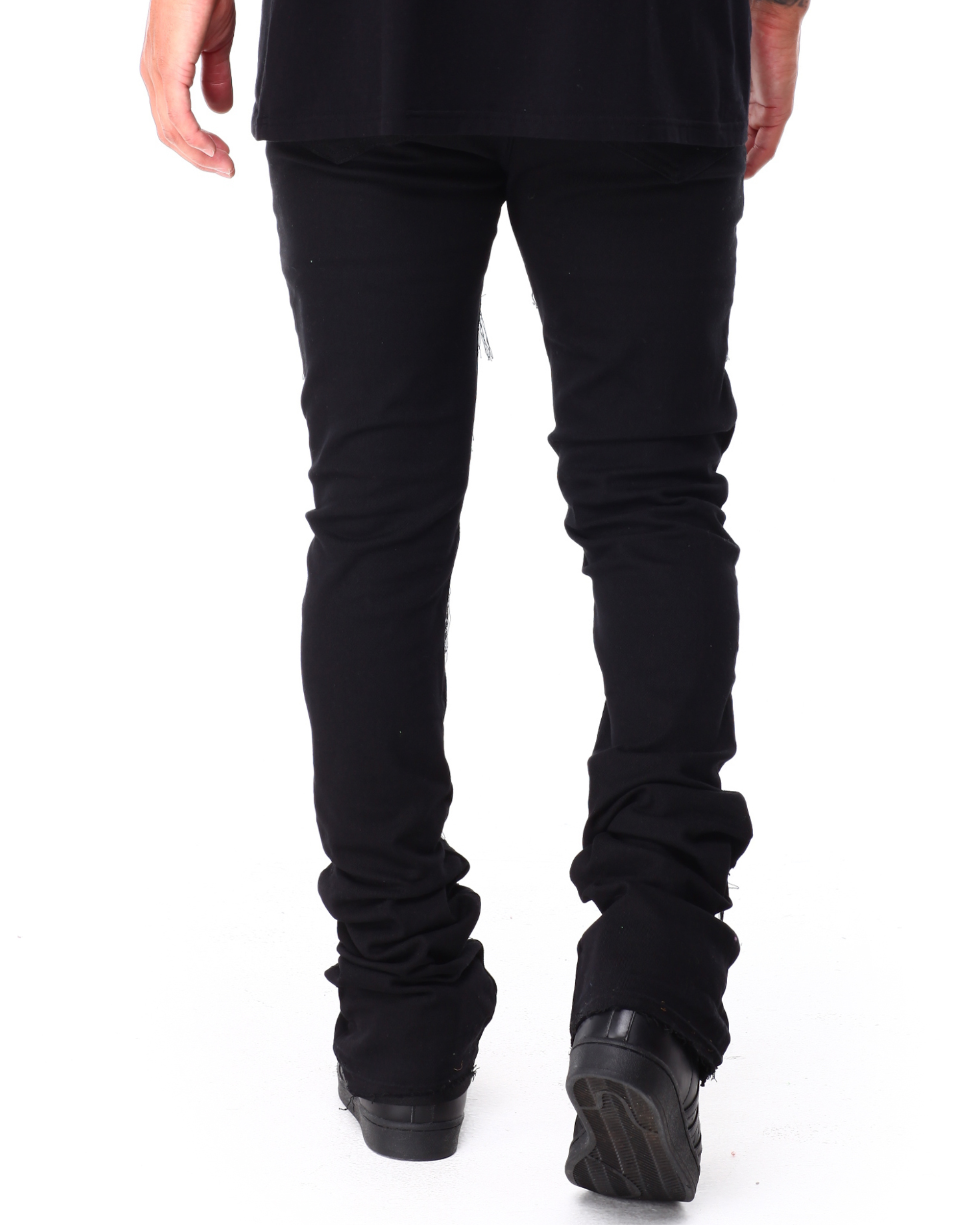 Frayed Stacked Jeans 5826