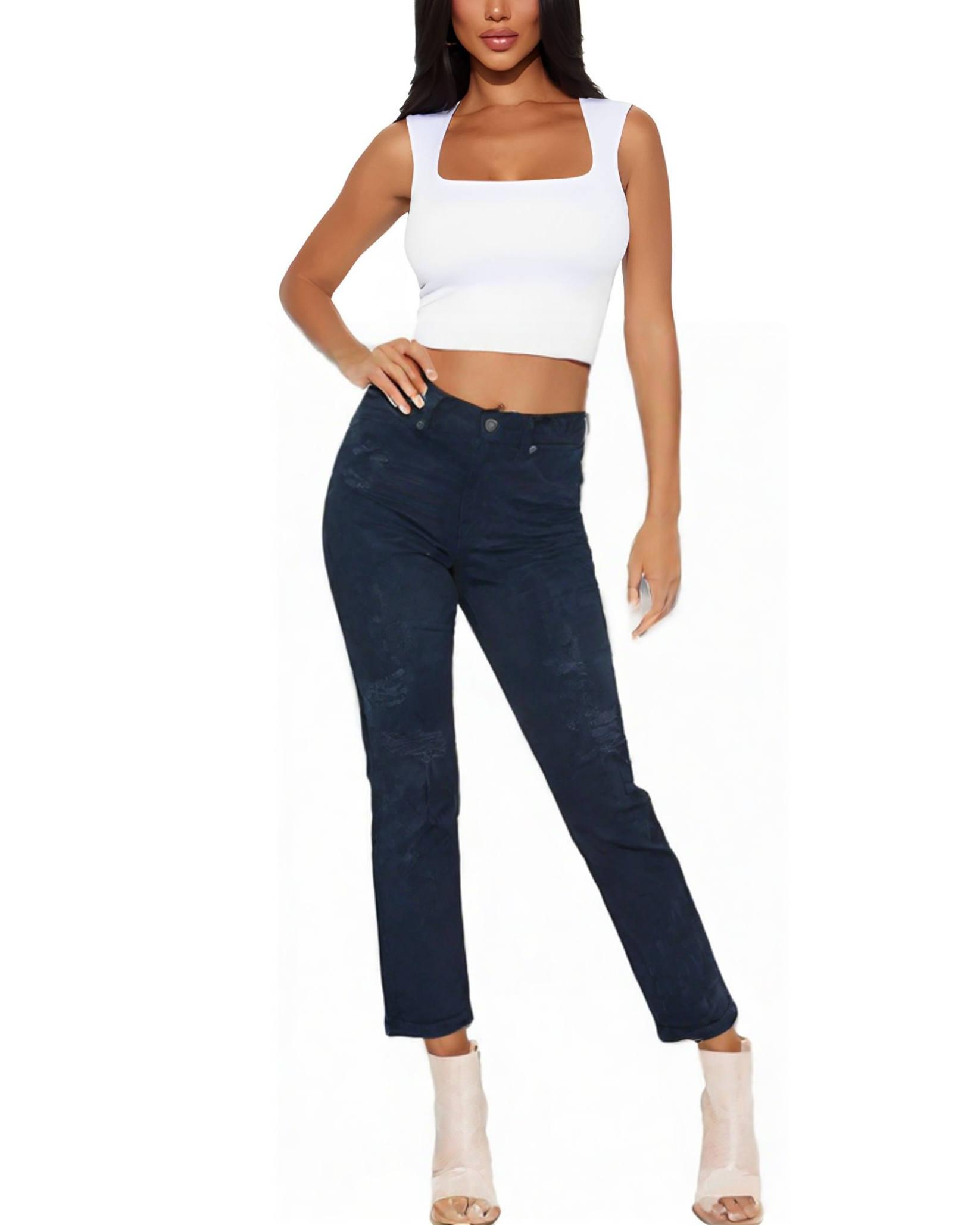 Drop Ripped Skinny Kr 3014