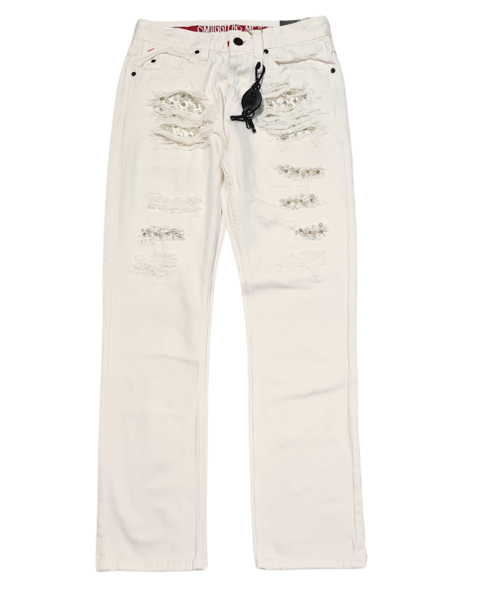 Pearl Patched Straight Fit Jean