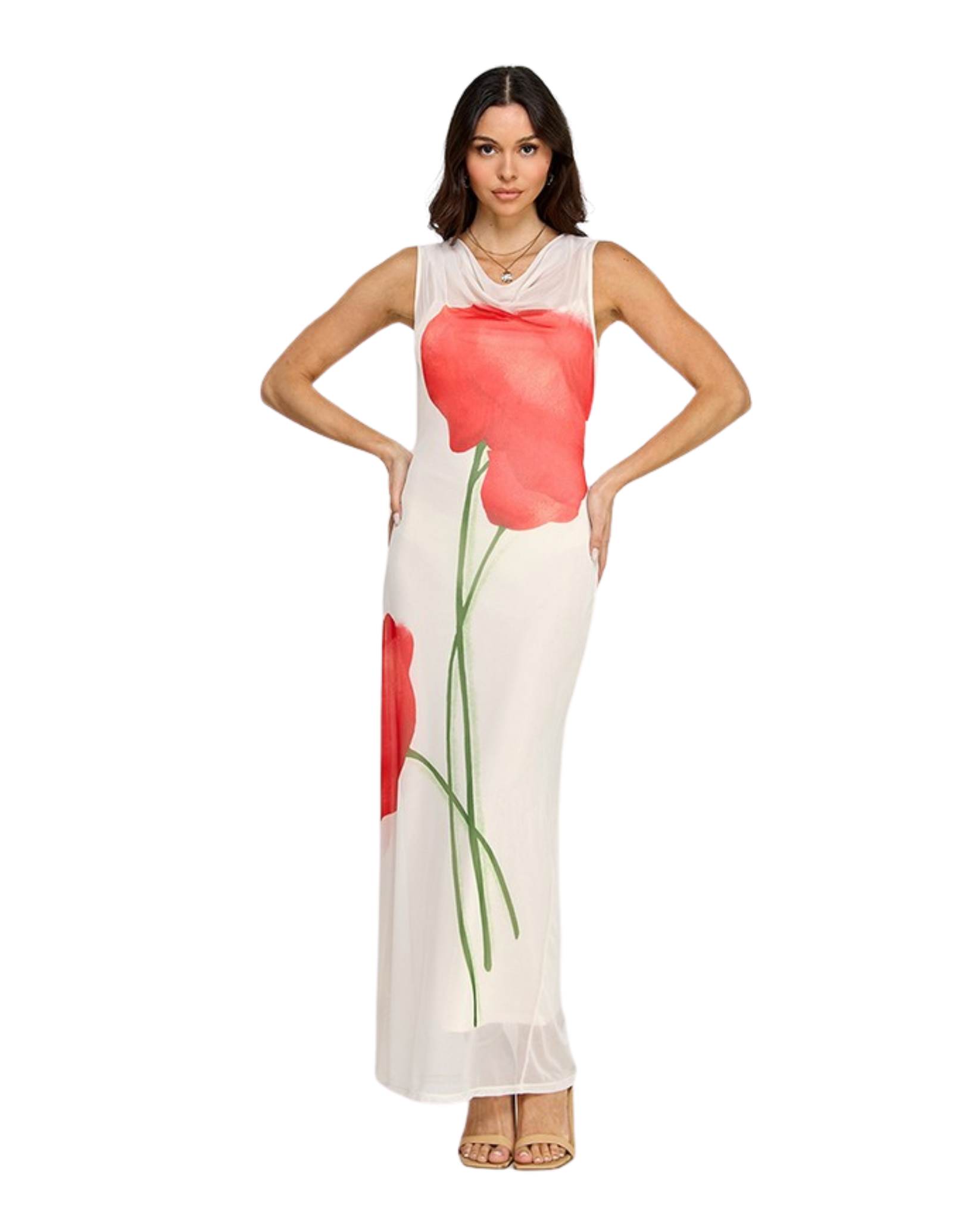 Flower Abstracted Printed Dress