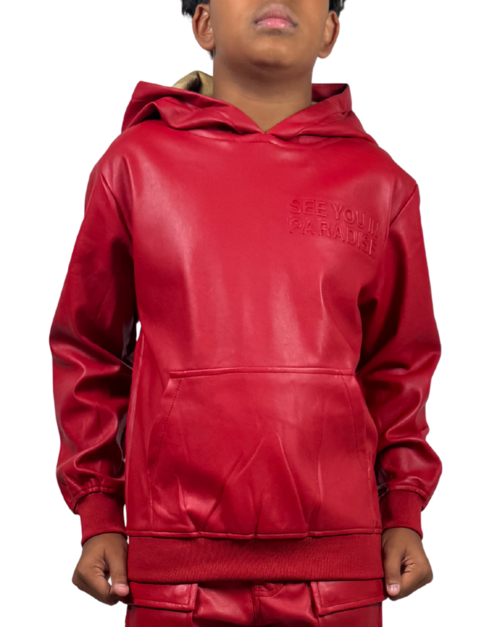 Kids Paradise Leather Pullover Hoodie