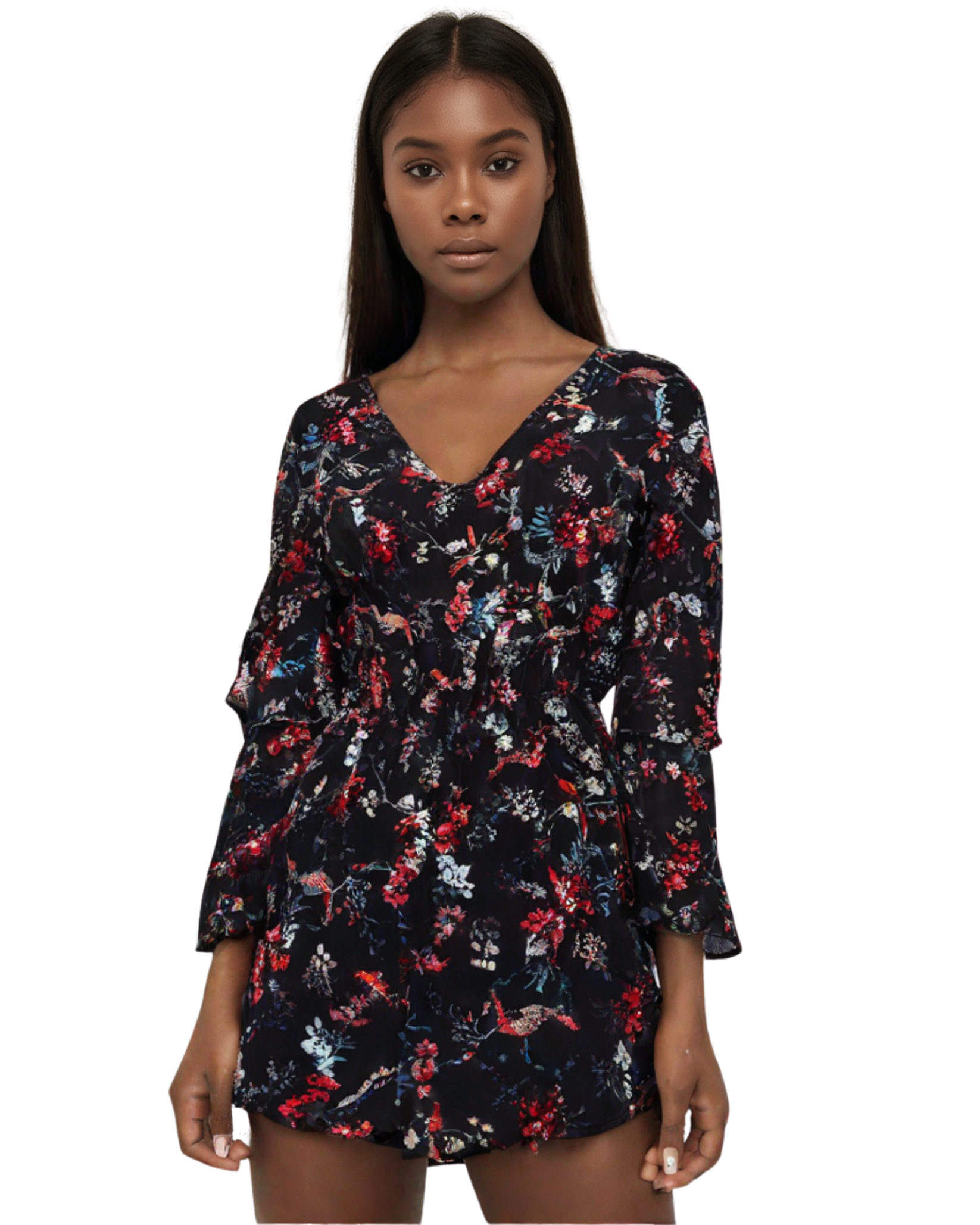 Floral Print Smoked Dress