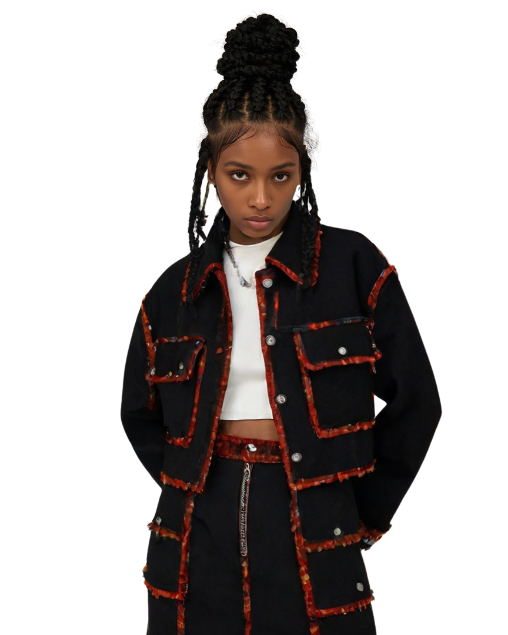 Edge Point Crop Denim Jacket