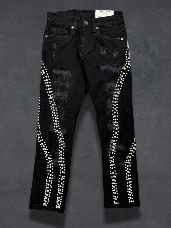 Kids Slim Straight Pearl Jeans 330349