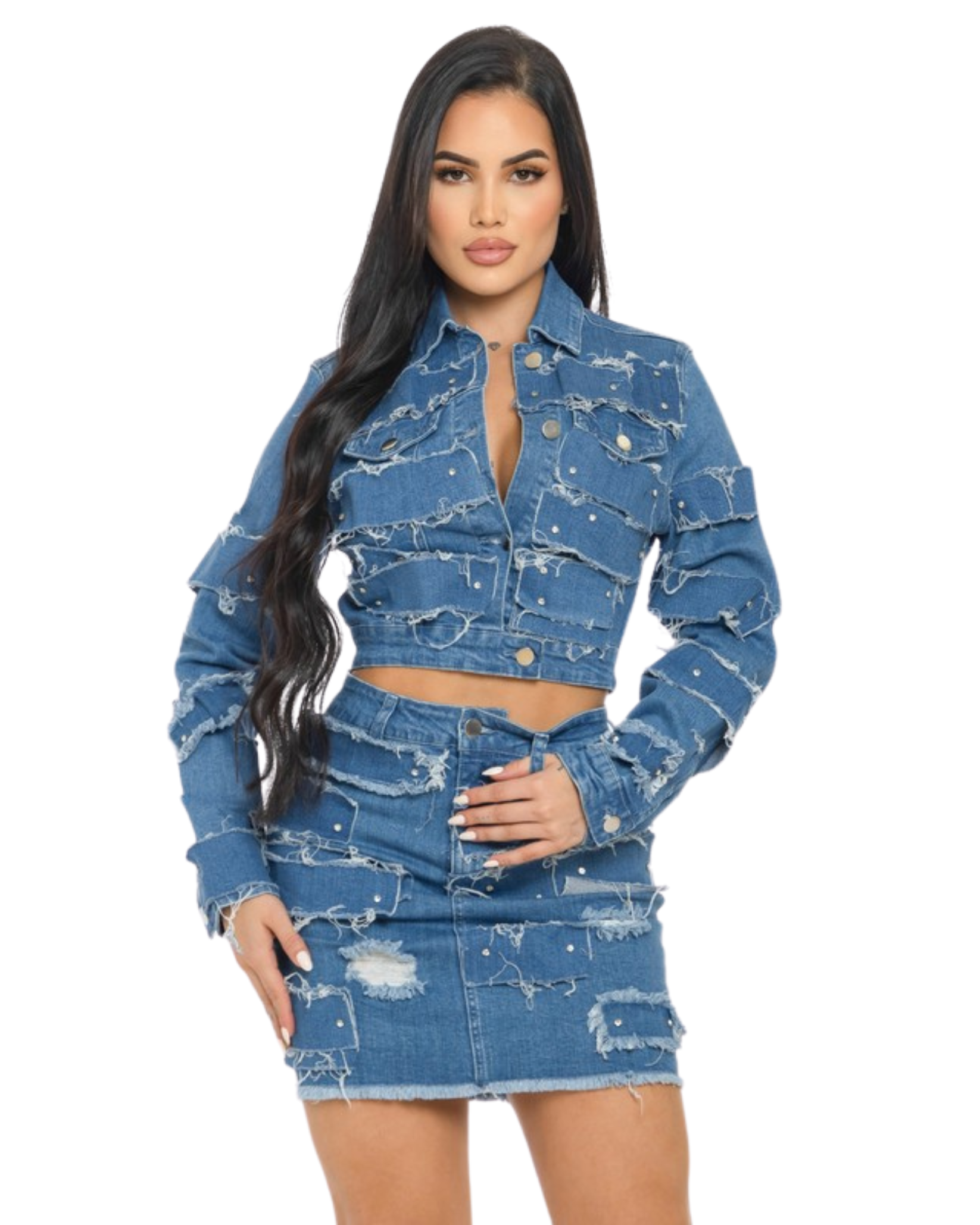 Banjul Patchwork Denim Set