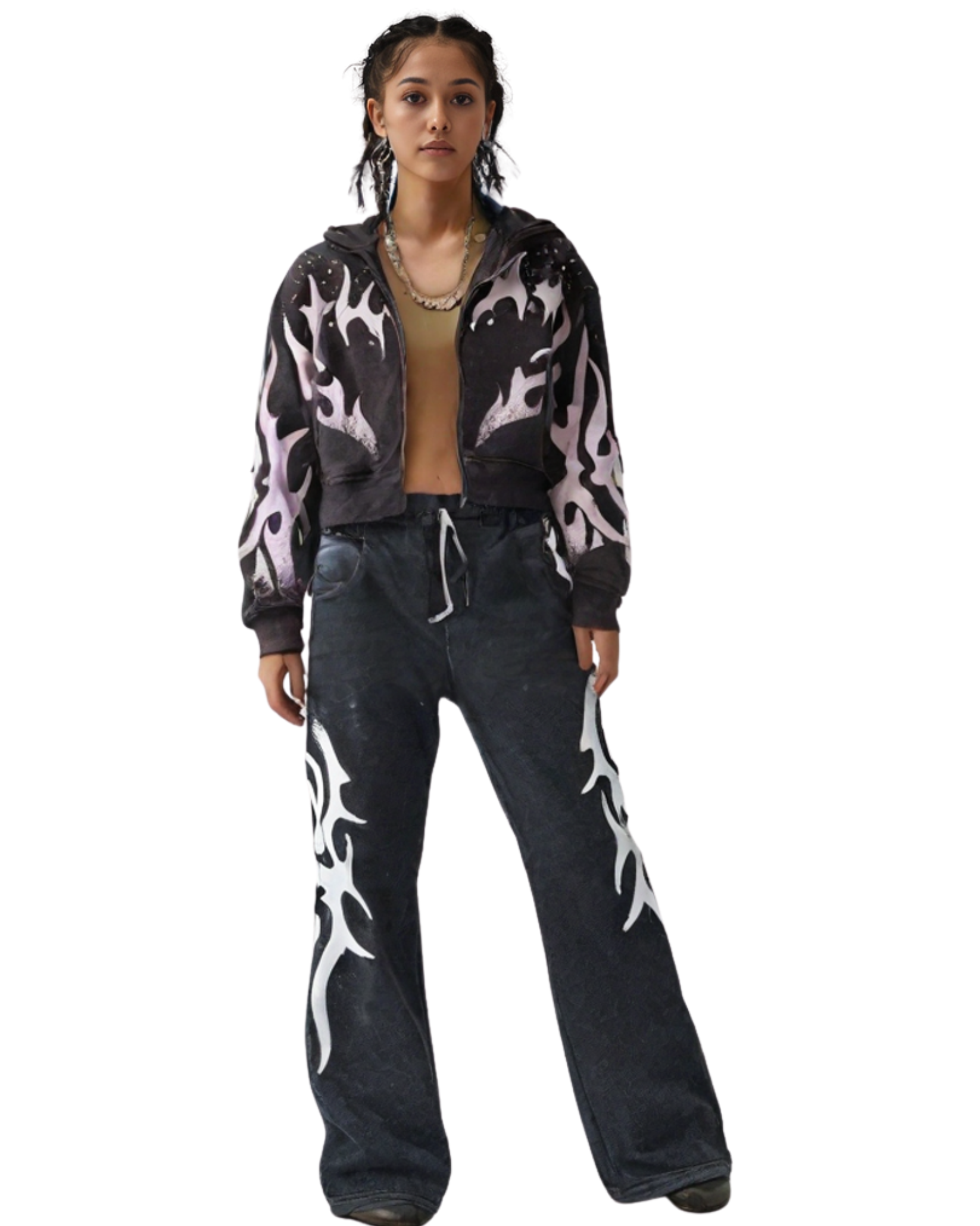 Hallo Flame Zipper Hoodie