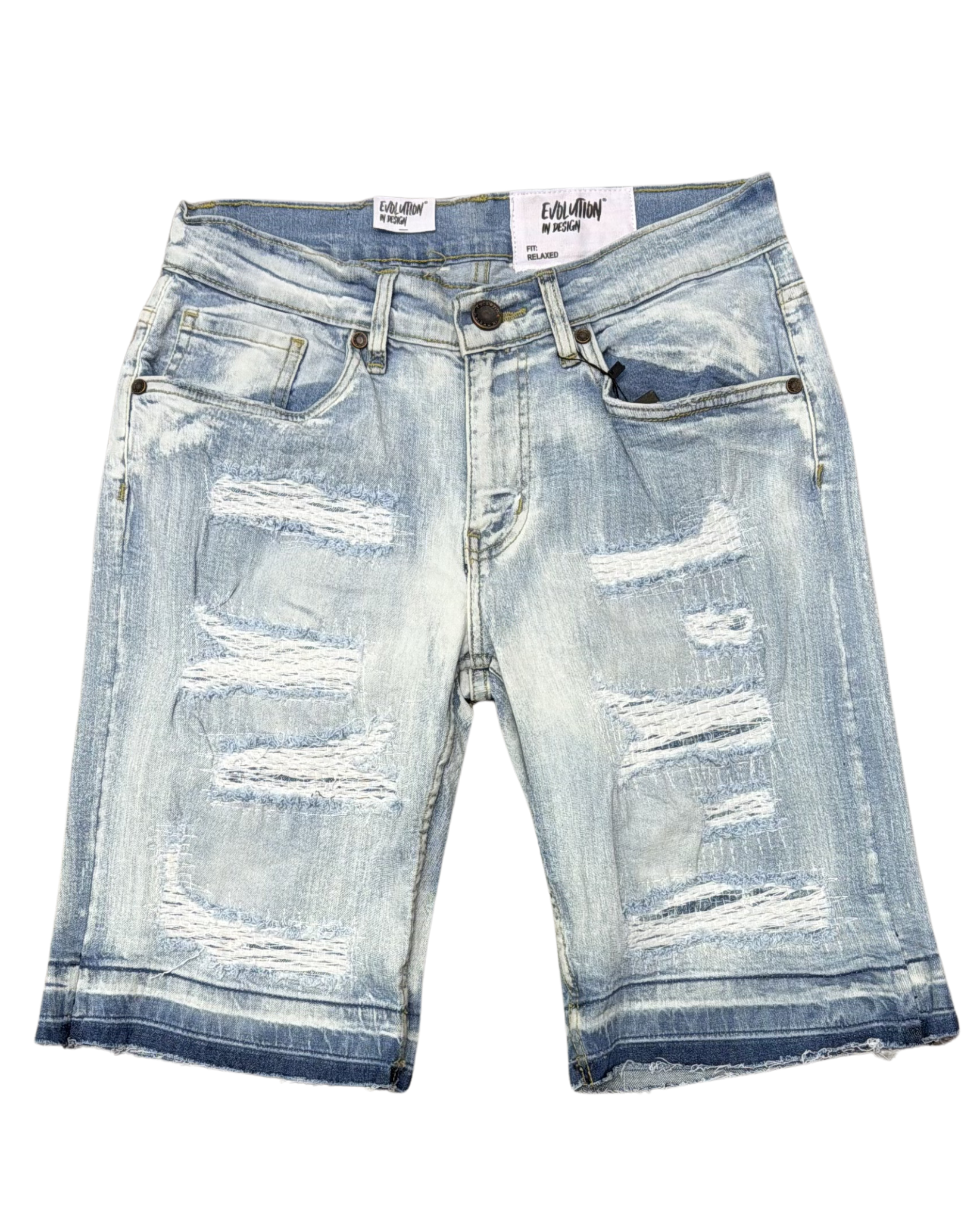 Distressed Denim Short 220056A