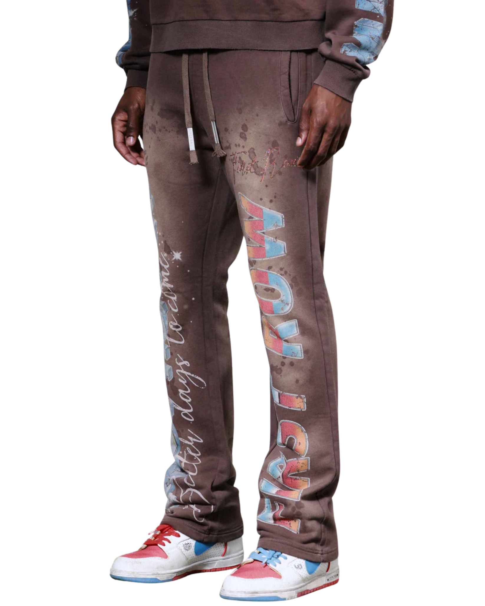Mens Post Human New Born Stacked Sweatpant