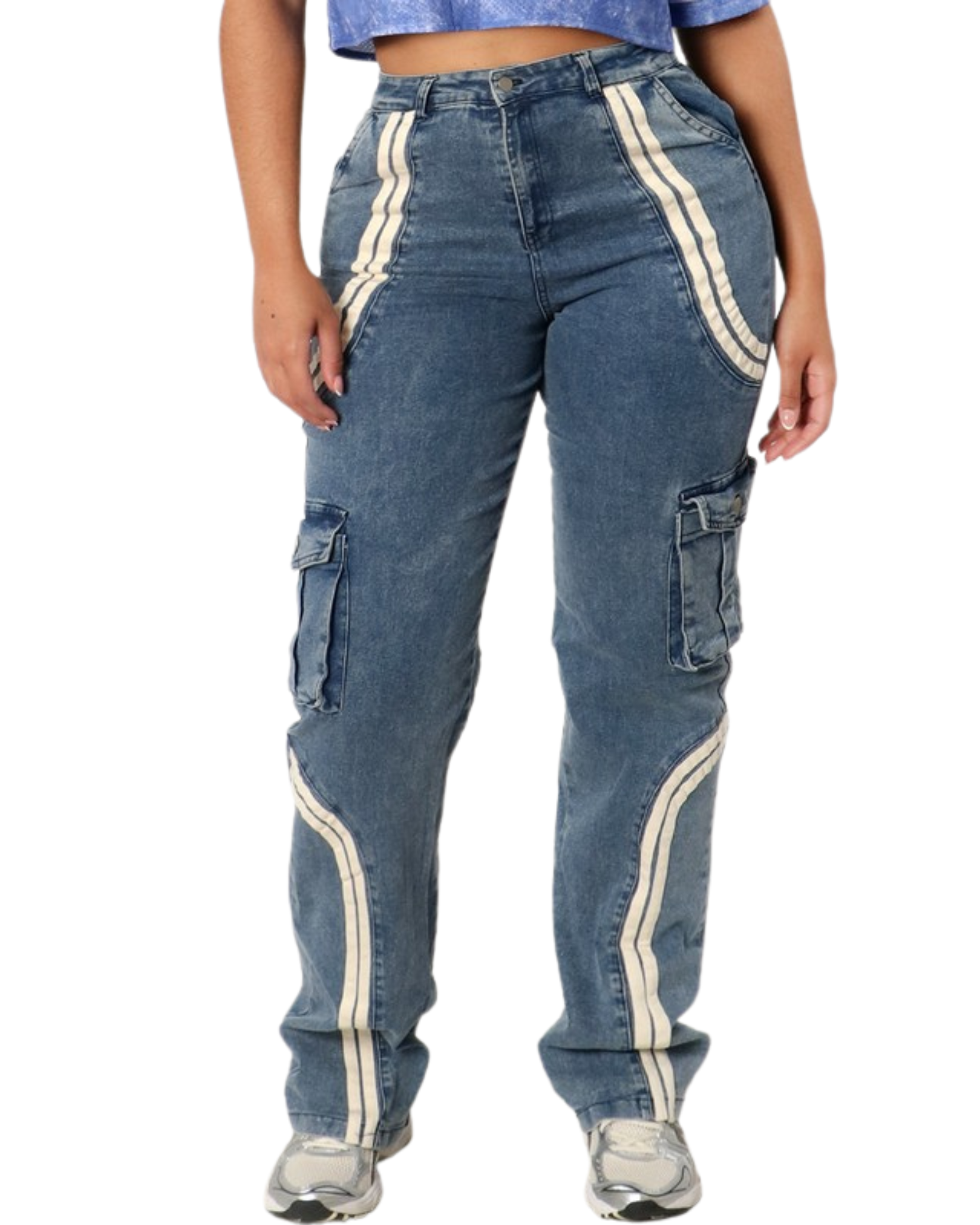 Stripes Setback Denim Jean