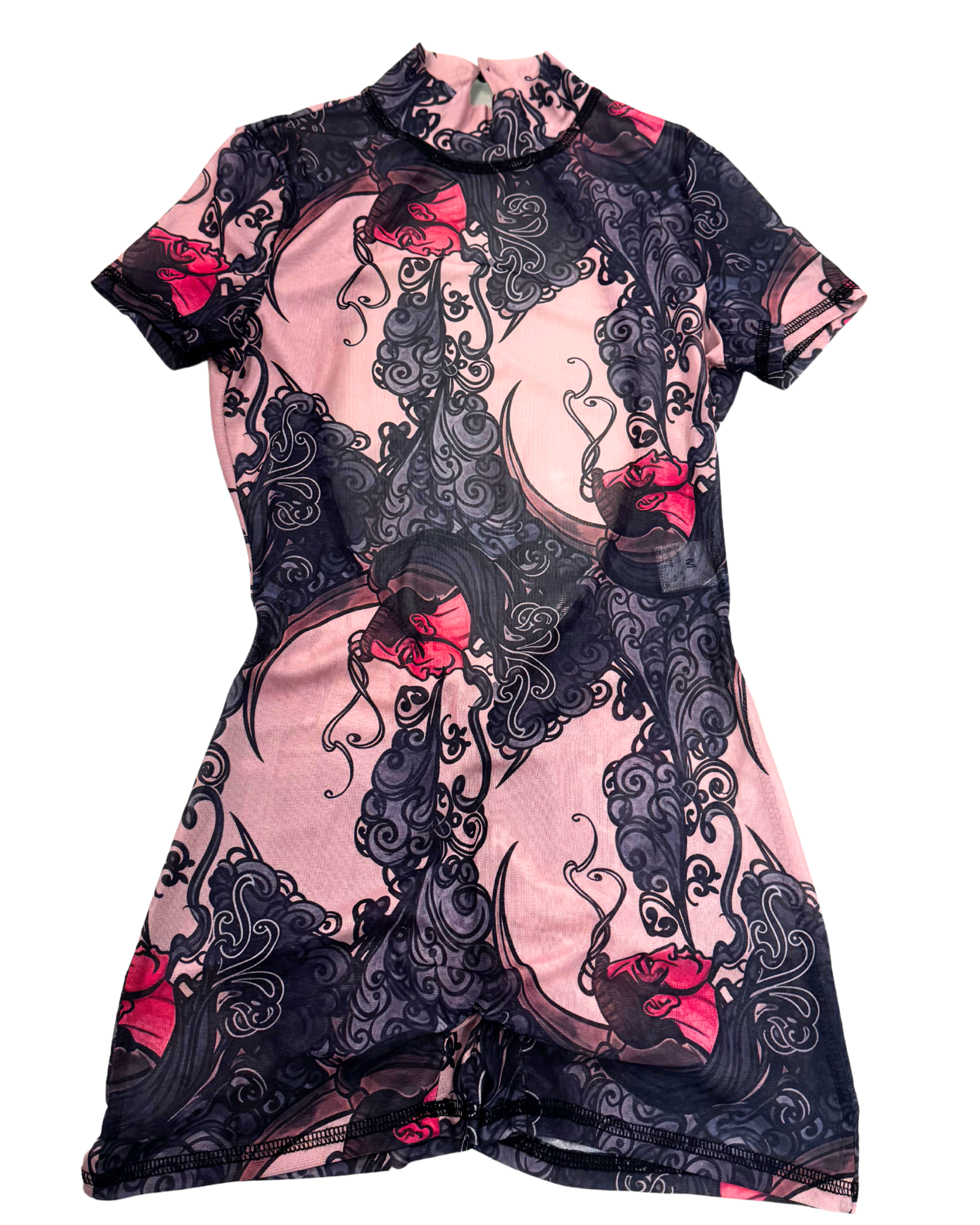 Melody Deng Mesh Print Dress