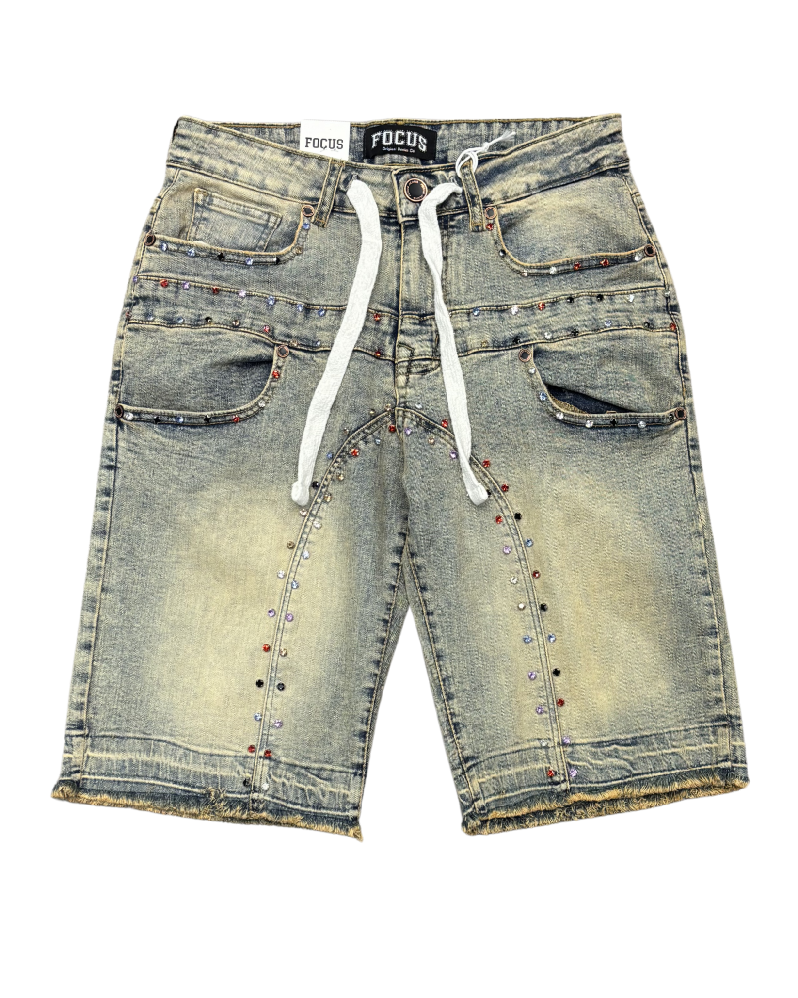 Mens MultiColor Rhinestone Shorts 2482