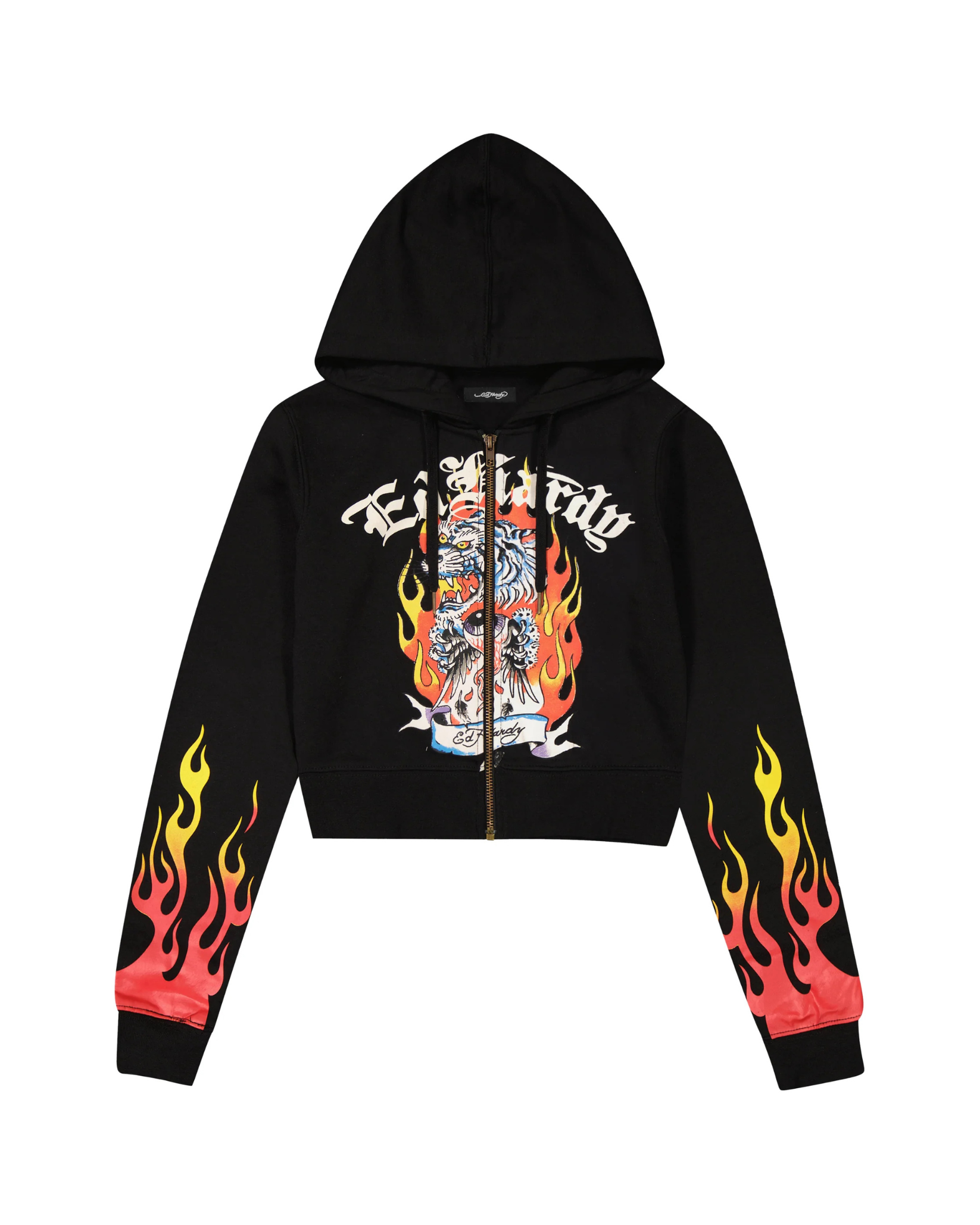 Tiger Flame Zip Front Hoodie