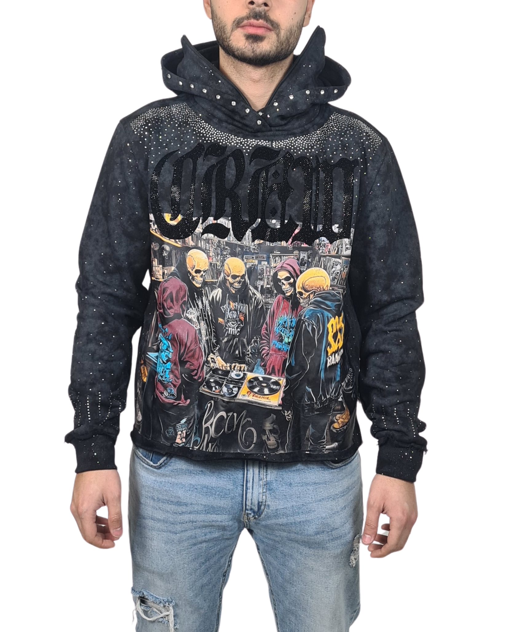 Rhinestone Crew Hoodie