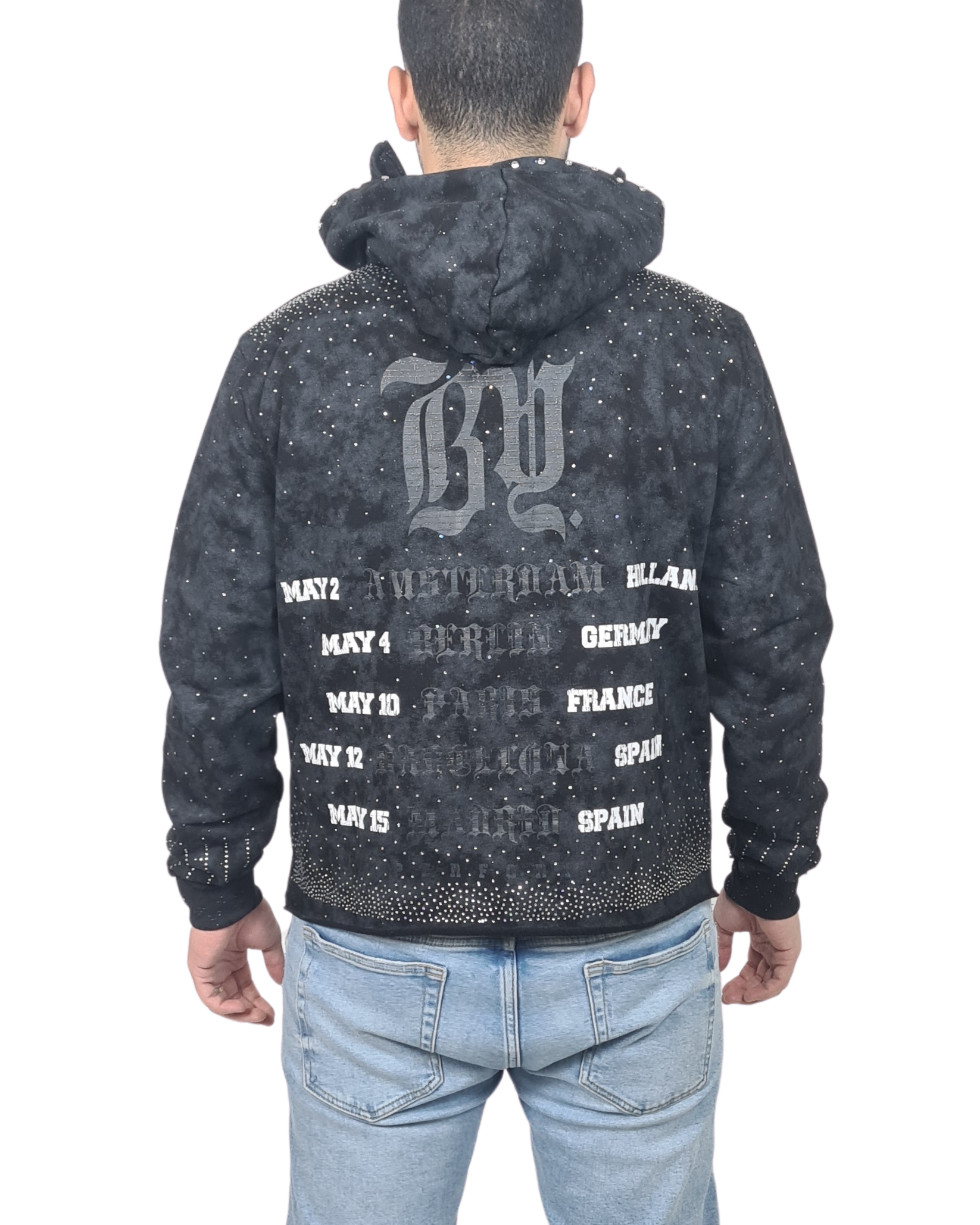 Rhinestone Crew Hoodie