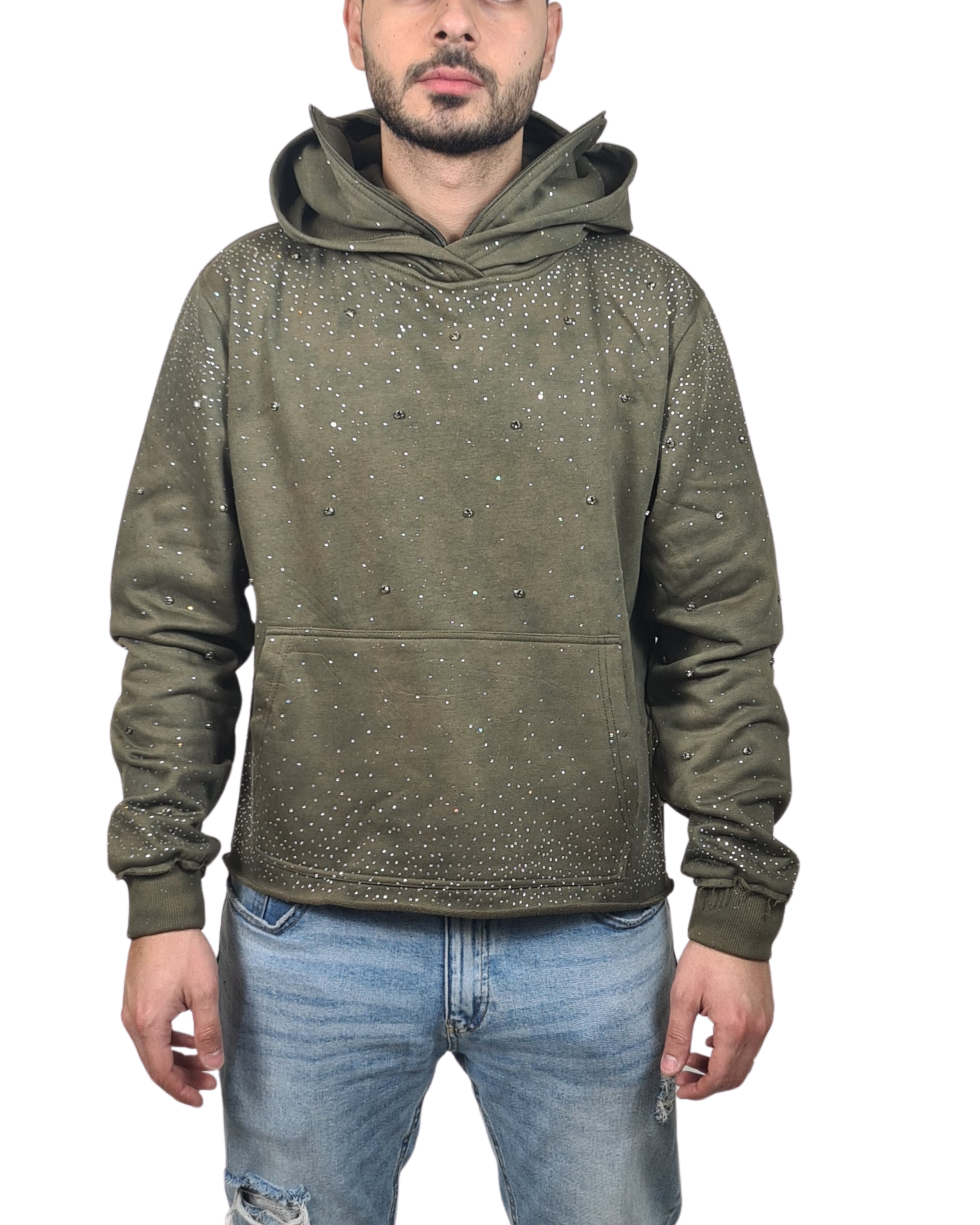 Rhinestone Hoodie 1427