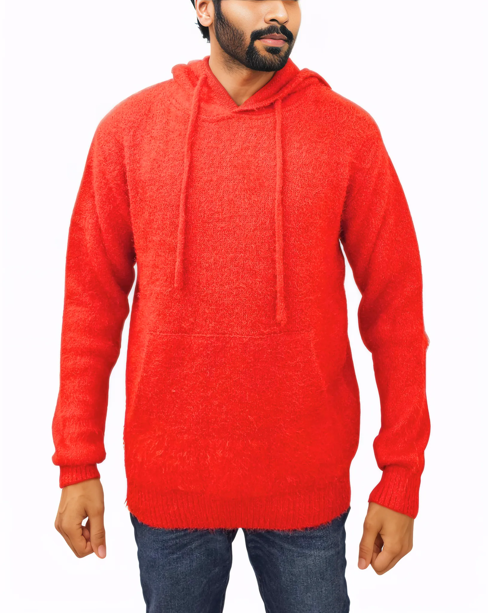 Mens Knit Wool Hoody