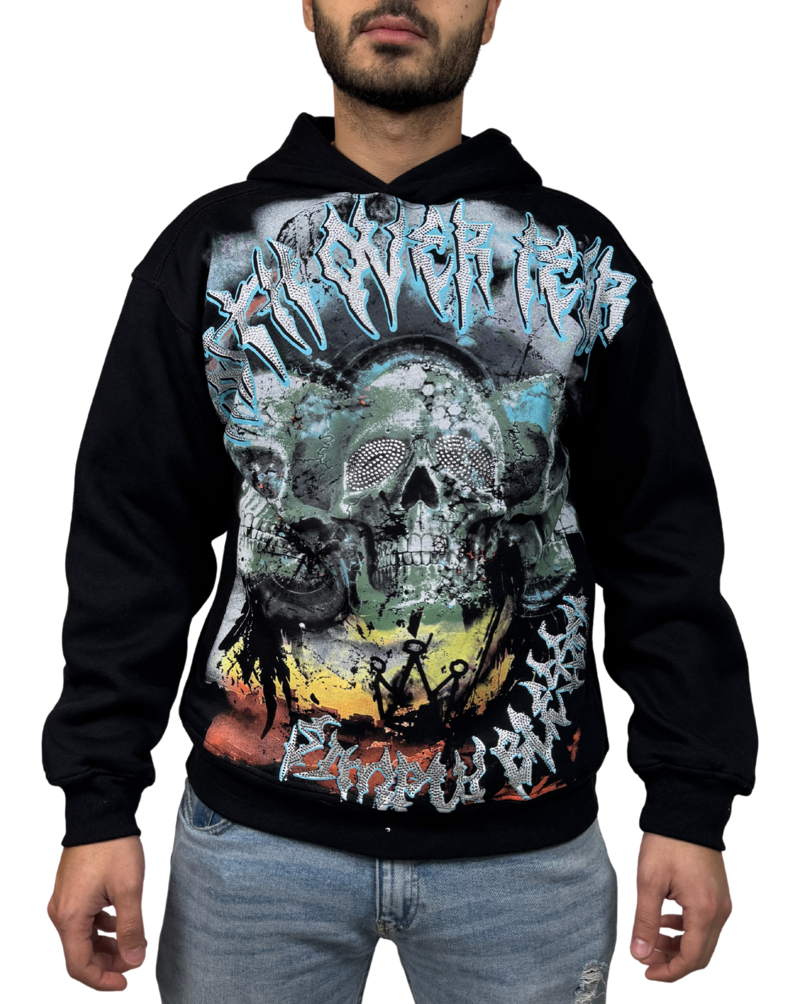 Fait Over Fear Skull Hoodie