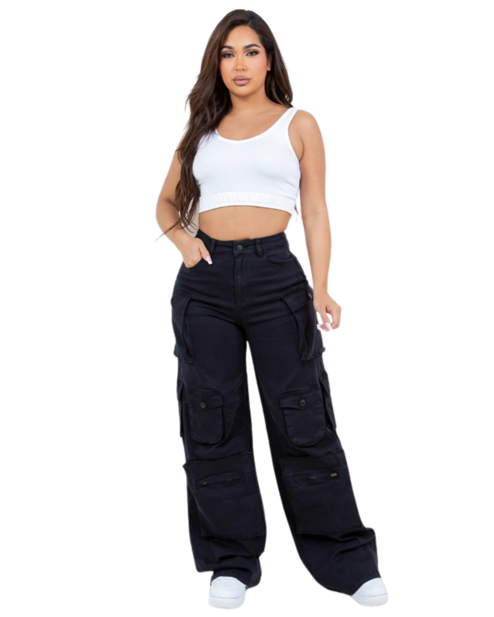 Multi Pocket Cargo Denim Jean