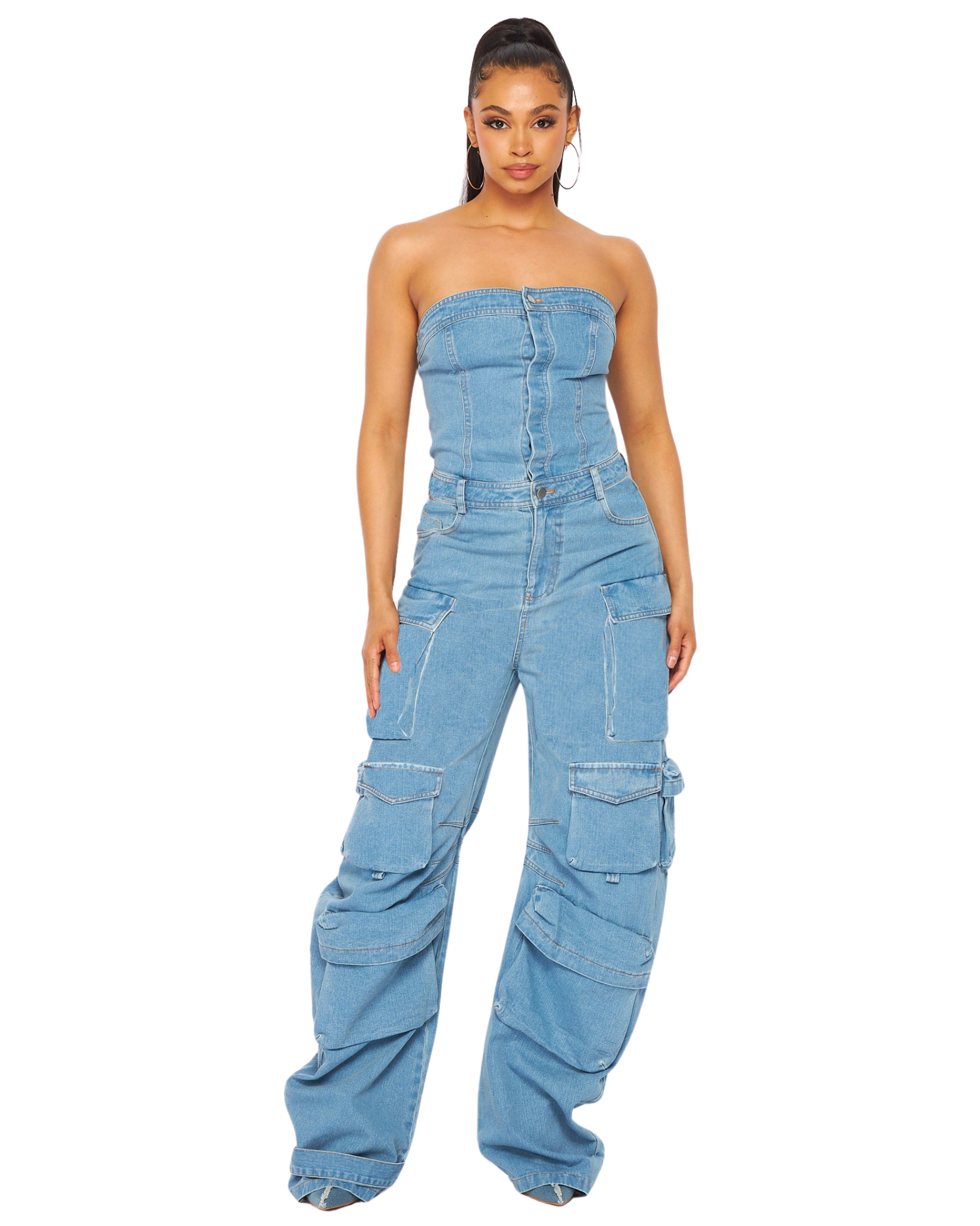 Regida Denim Cargo Jumpsuit