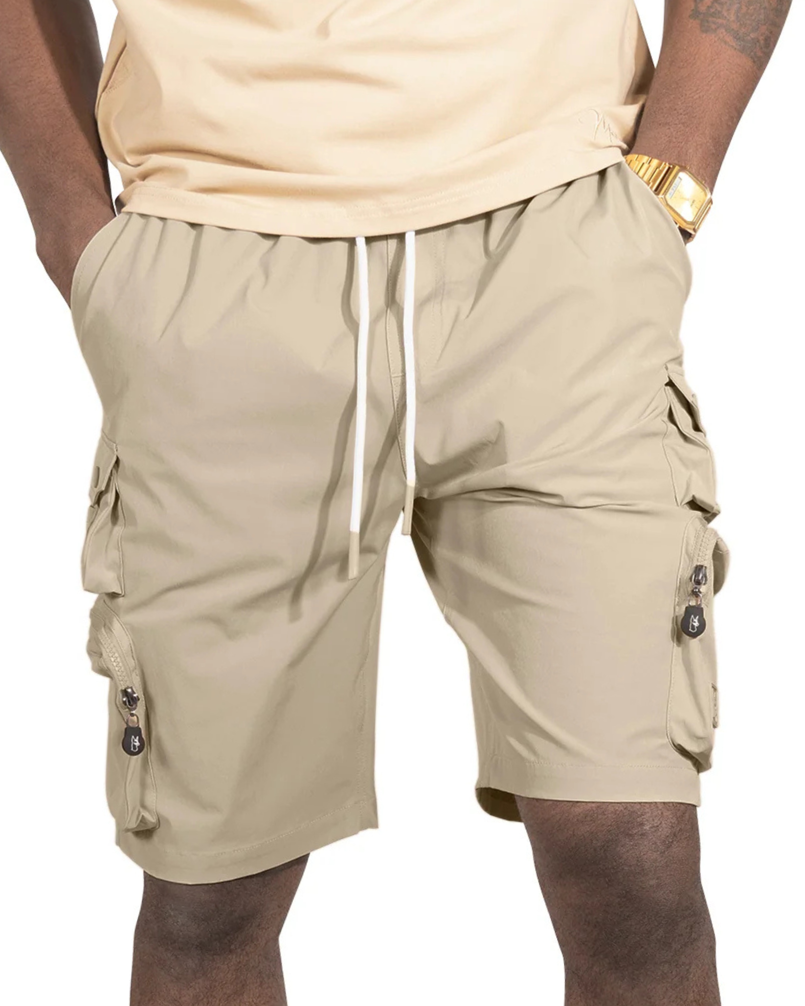 Nylon Spandex Cargo Shorts
