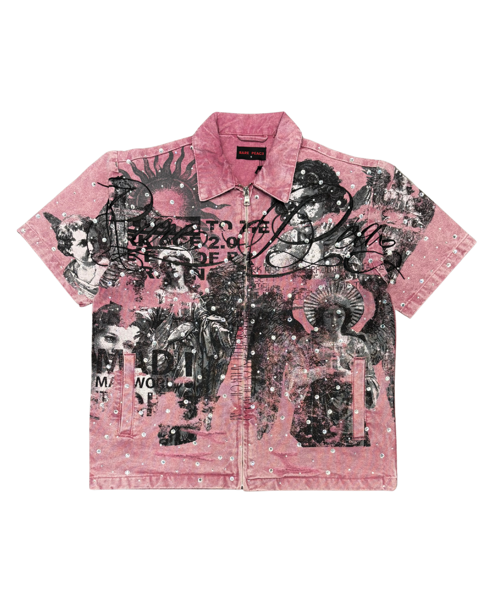 Mens Mad World Zip Front Shirt