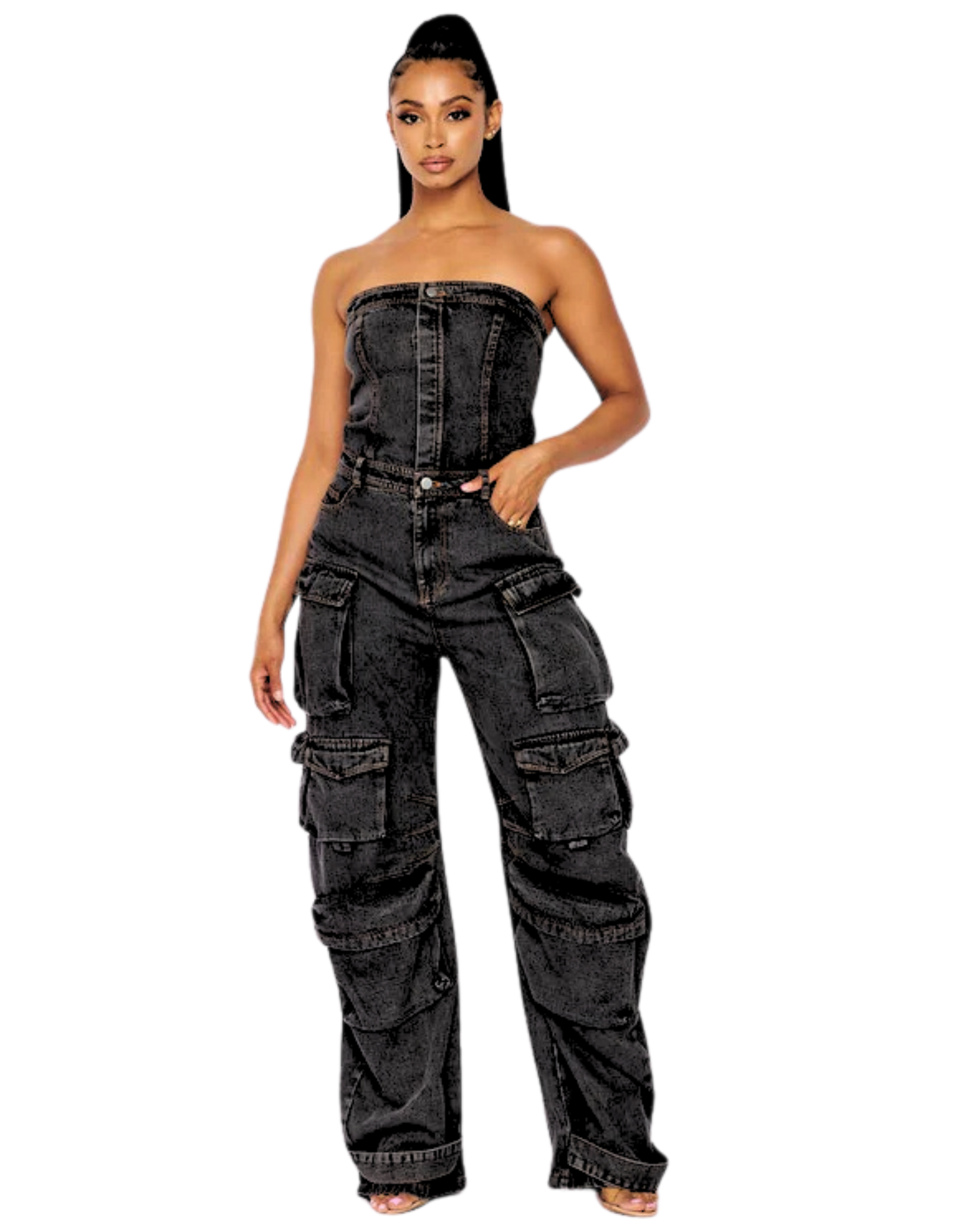 Regida Denim Cargo Jumpsuit