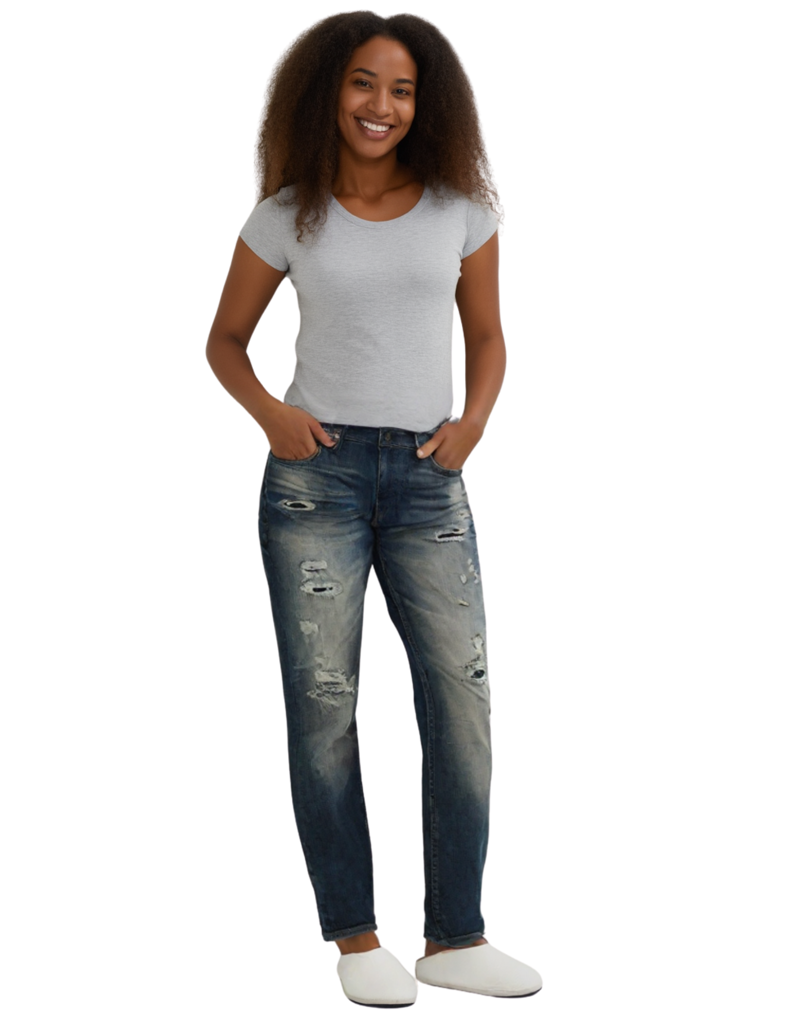 Ripped and Repaired Skinny Jean 80382