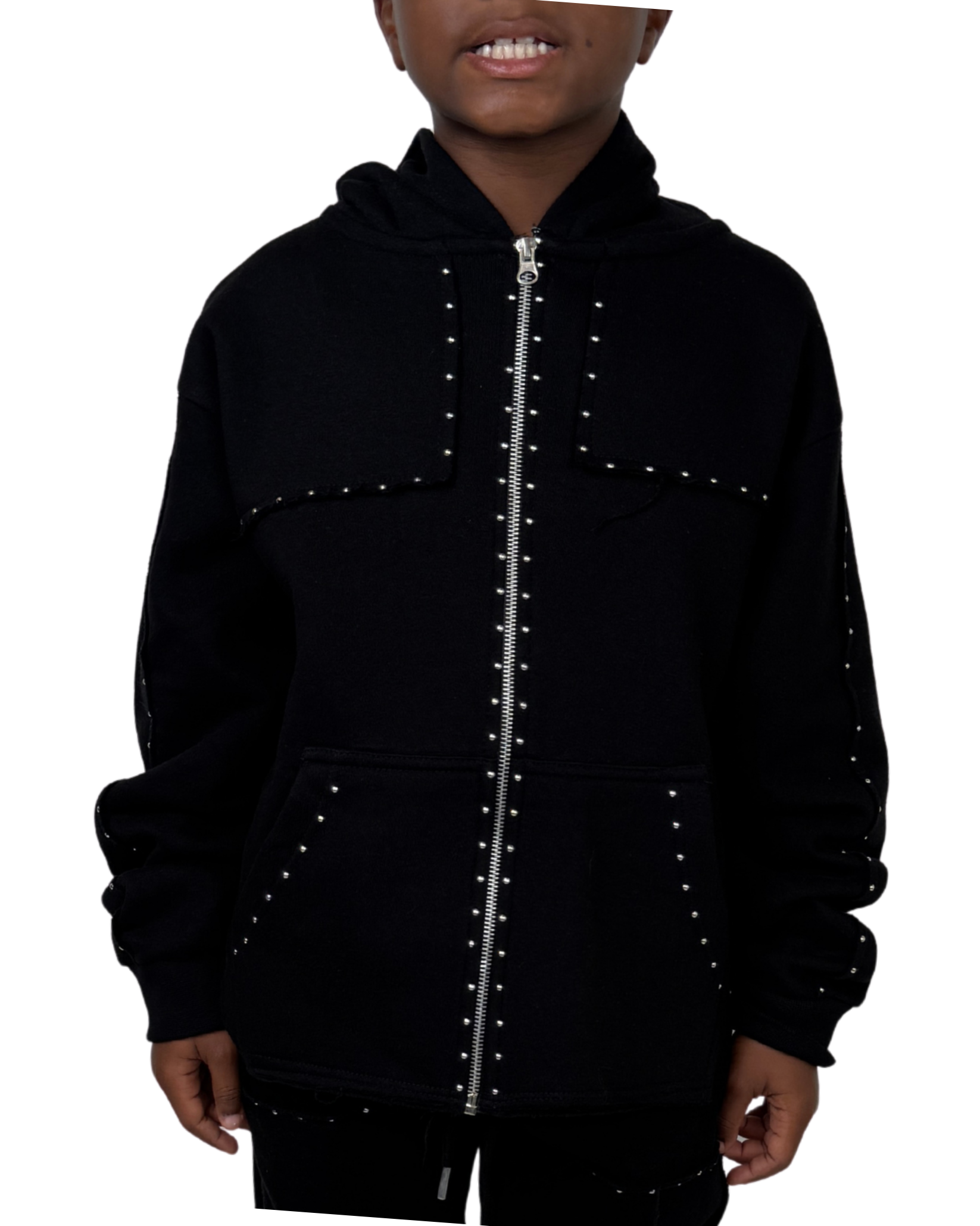 Kids Rhinestone Crop Hoodie 10590