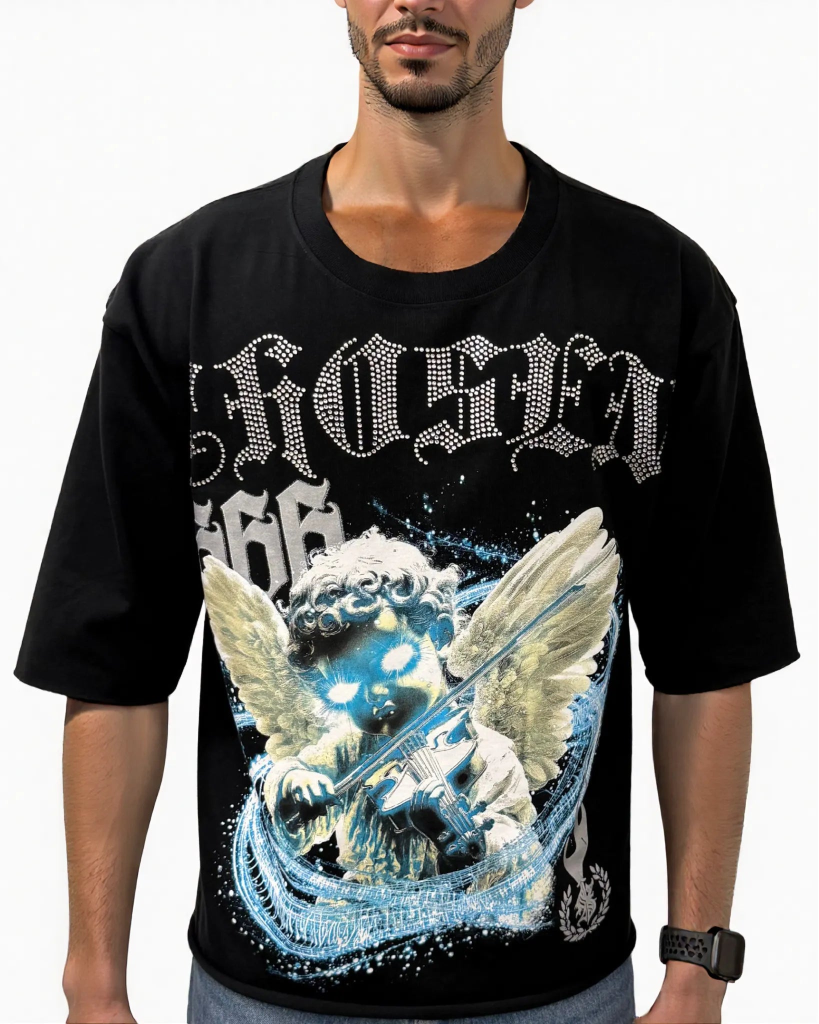 Papercut 666 Oversized Cropped Tee