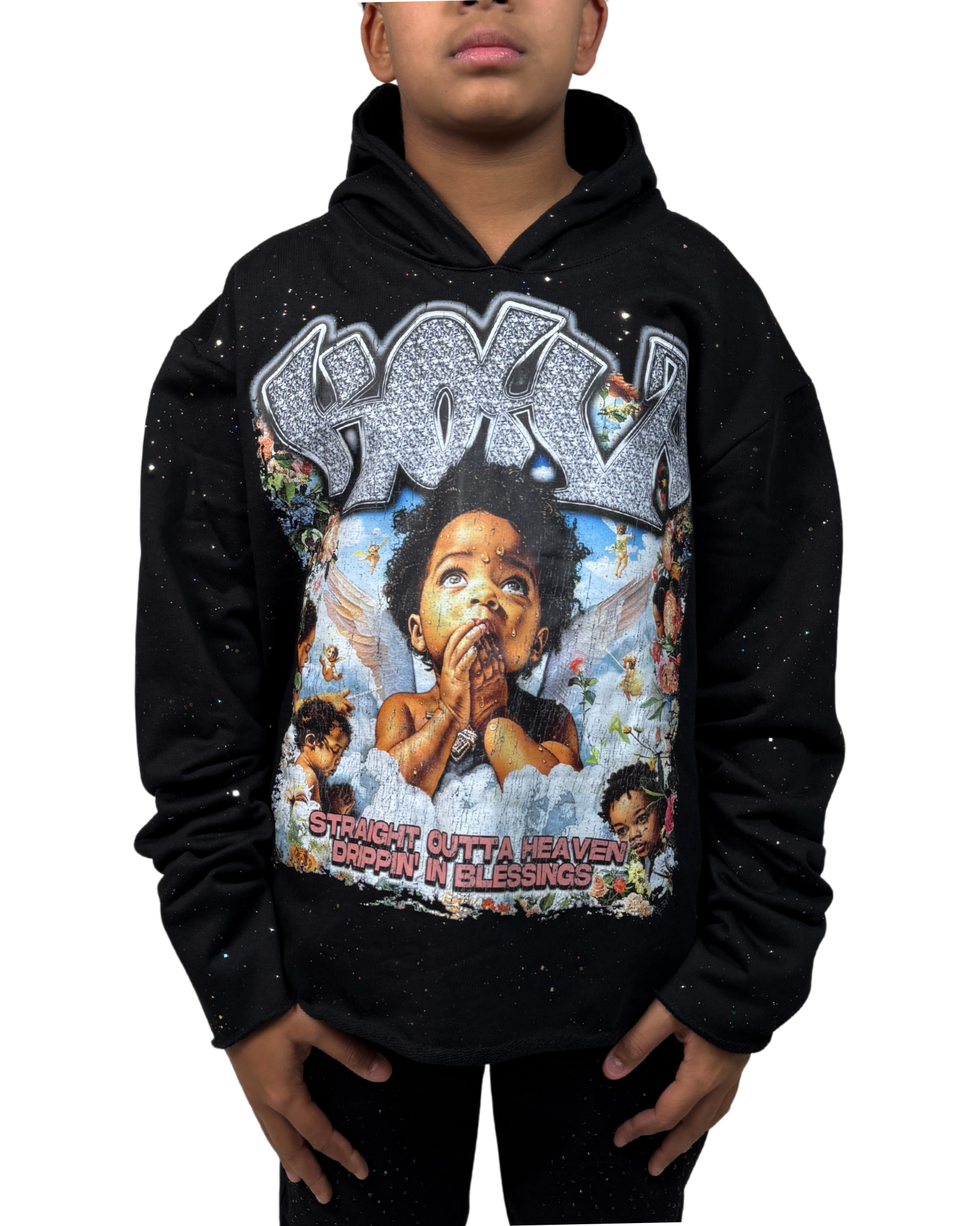 Kids Straight Outta Heaven Hoodie KKH03