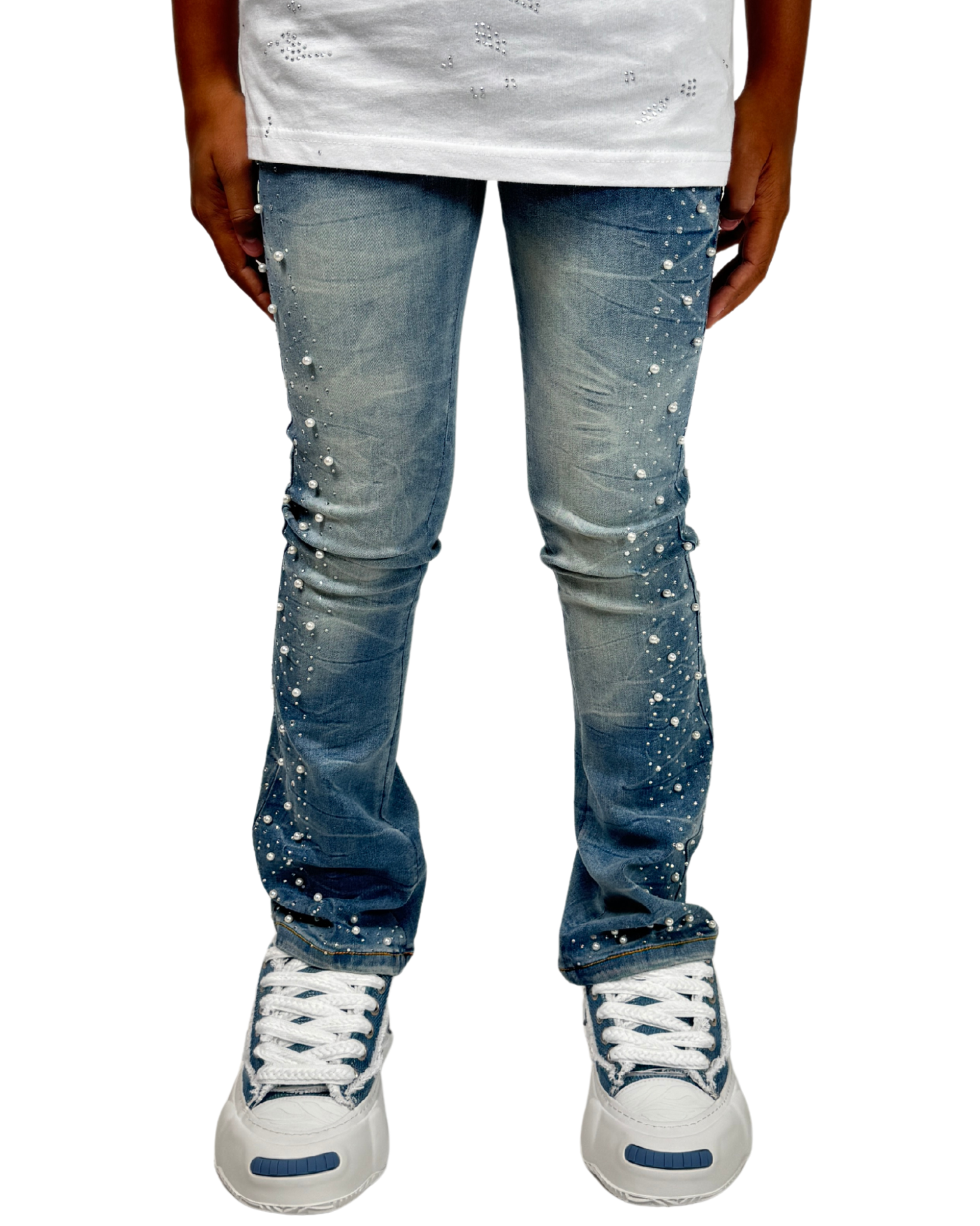 Kids Pearl Stacked Jean 25124