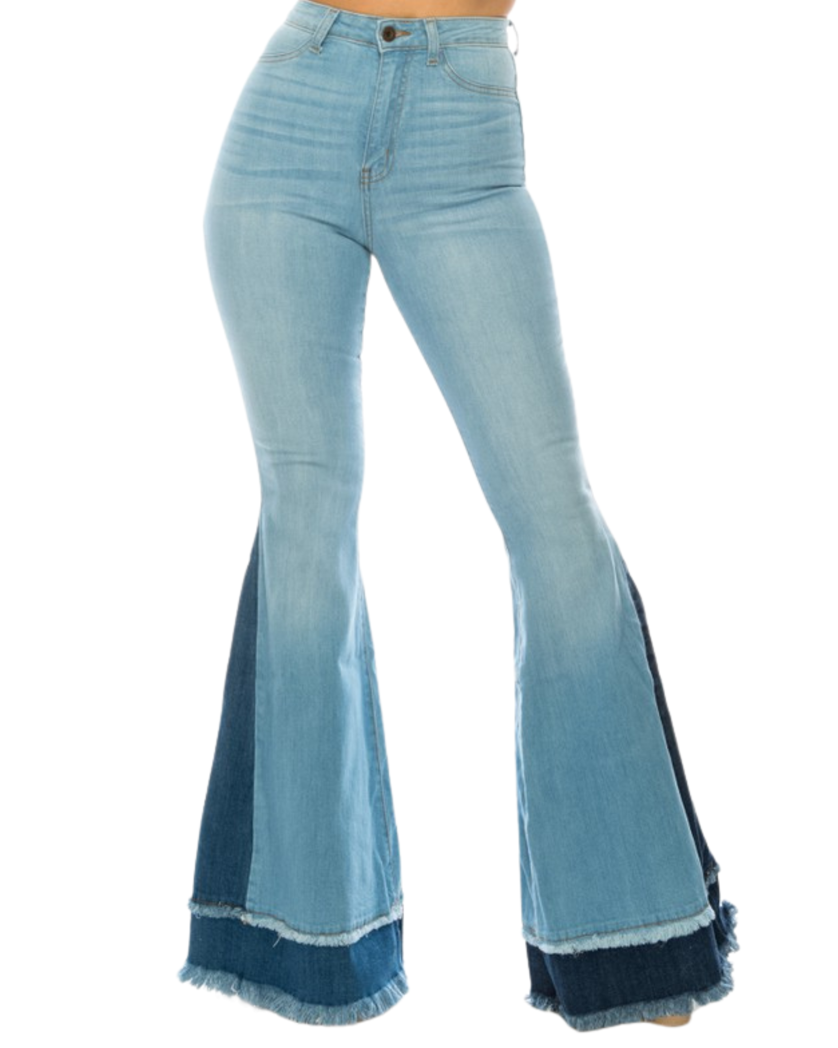 Tow Tone High Rise Flare Jean