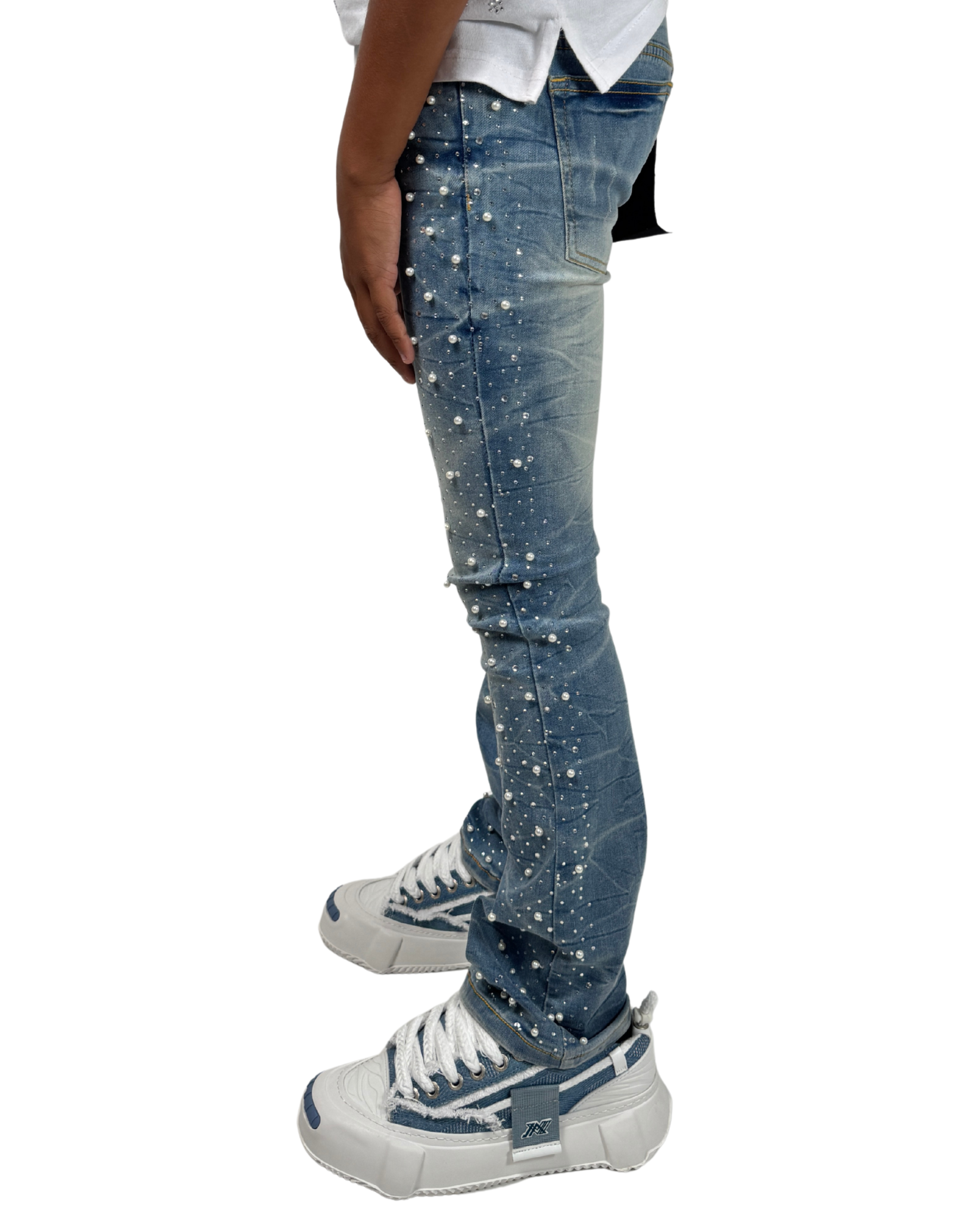 Kids Pearl Stacked Jean 25124