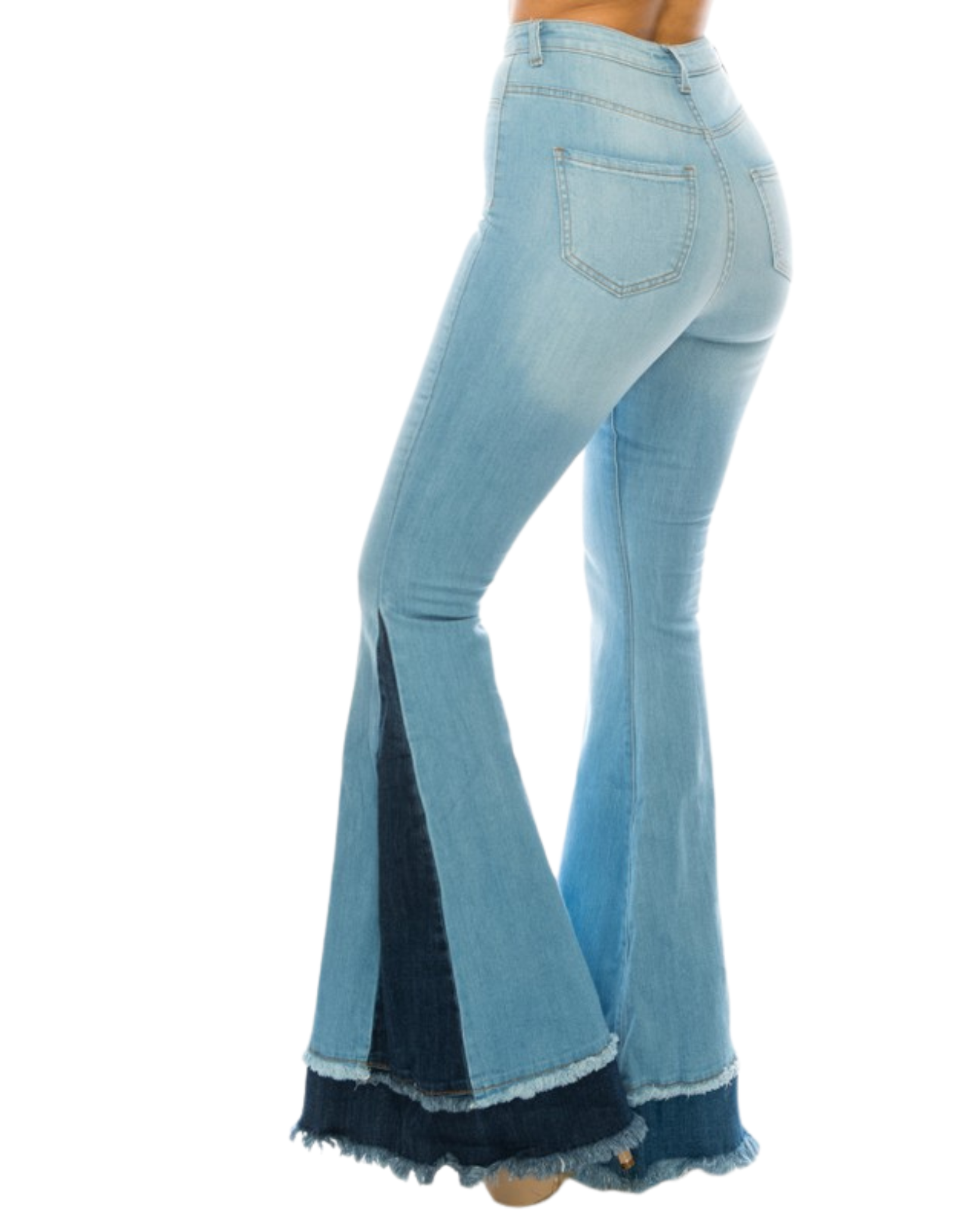Tow Tone High Rise Flare Jean