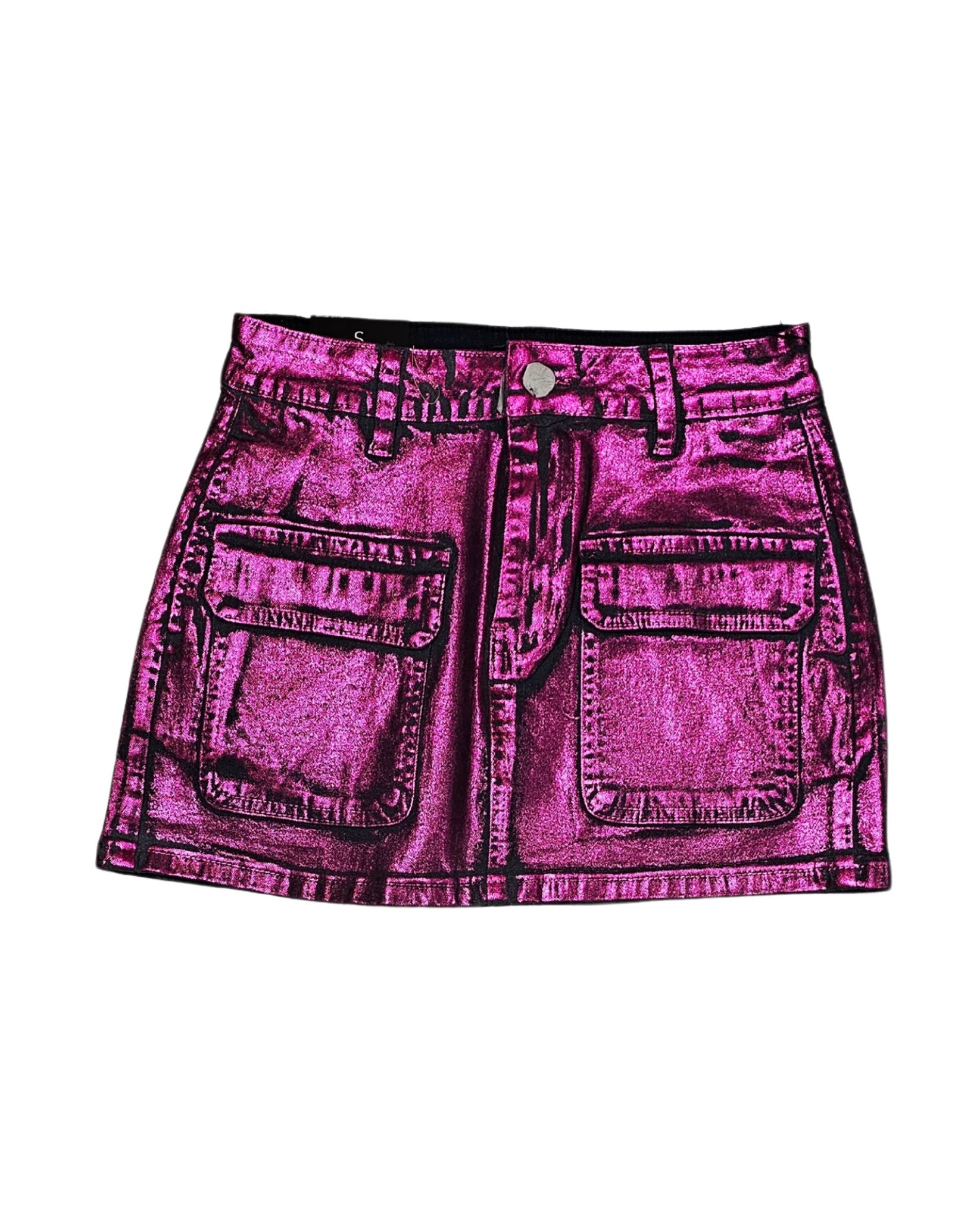 Metallic Coated Mini Skirt
