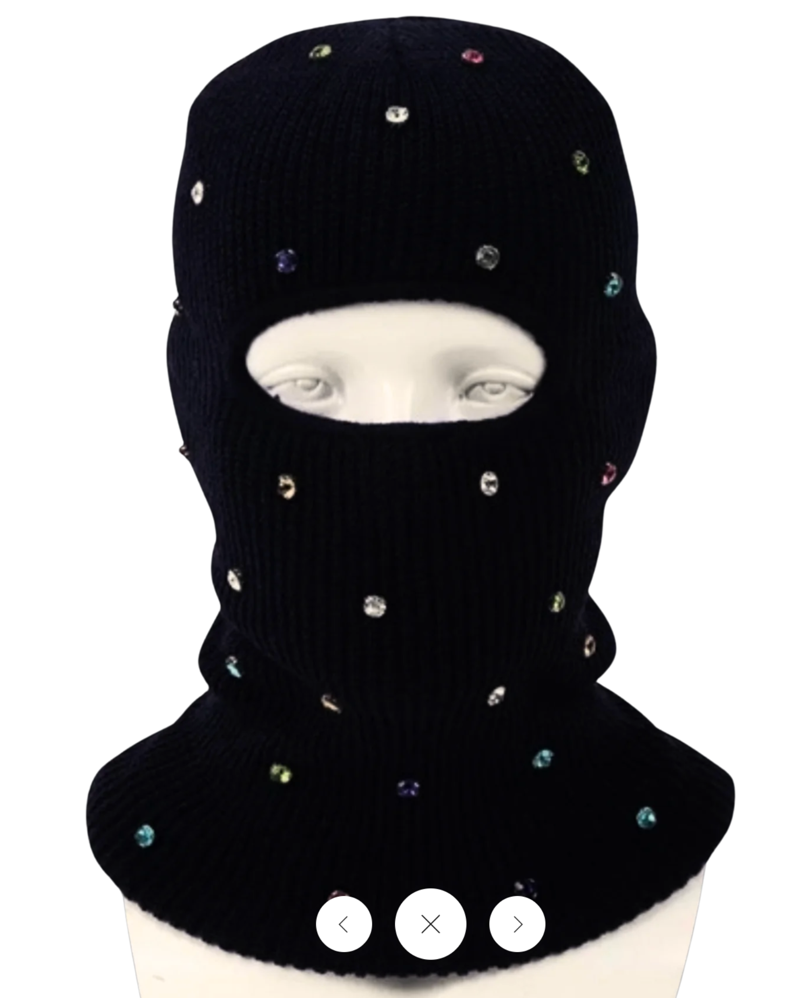 Multi Color Rhinestone Ski Mask