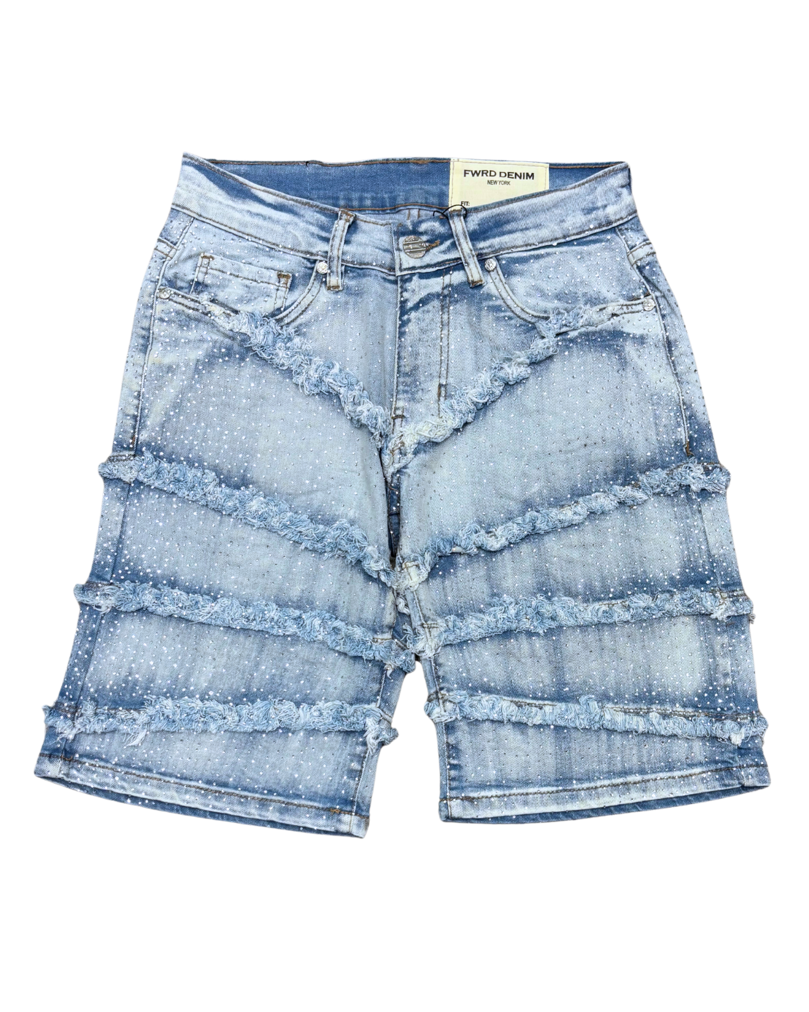 Mens Frayline Stone Denim Shorts