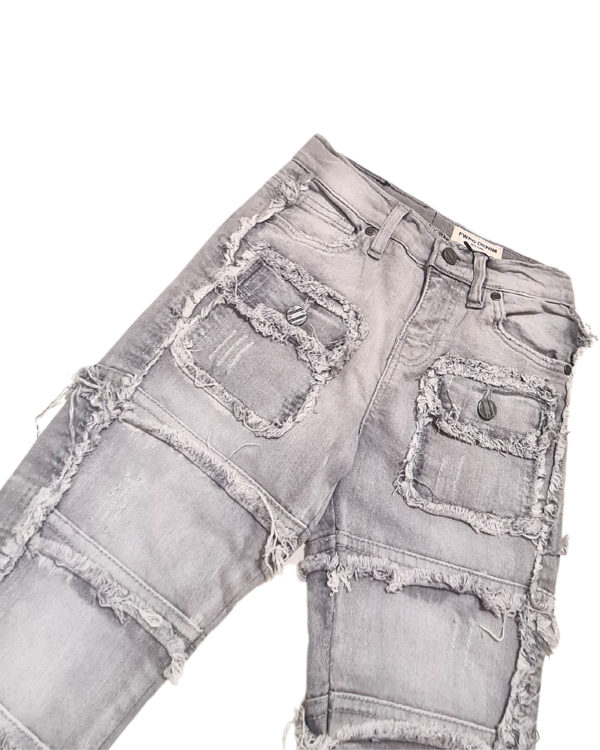 Kids Patchwork Stacked Jeans 33958K