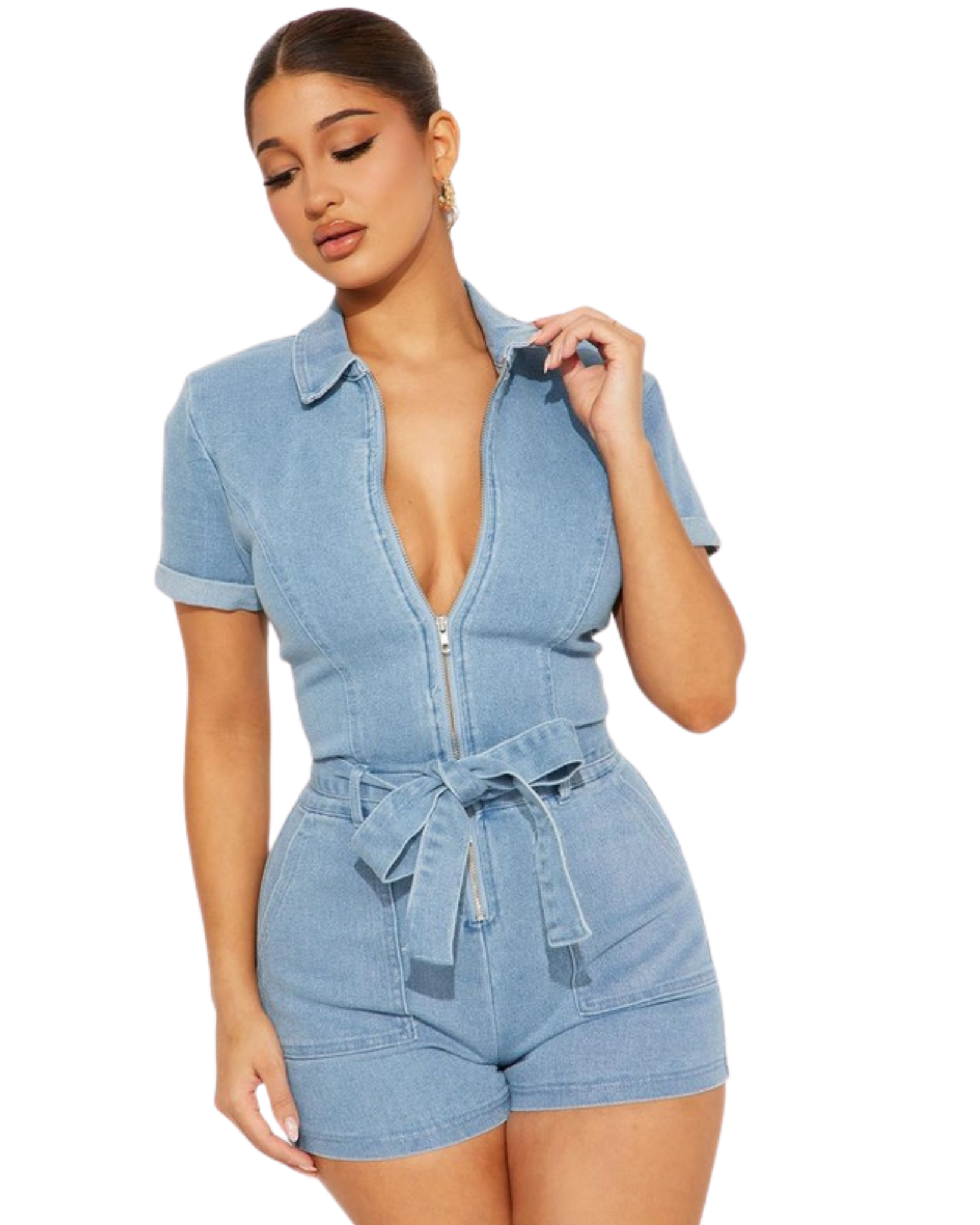 Bianca Denim Romper