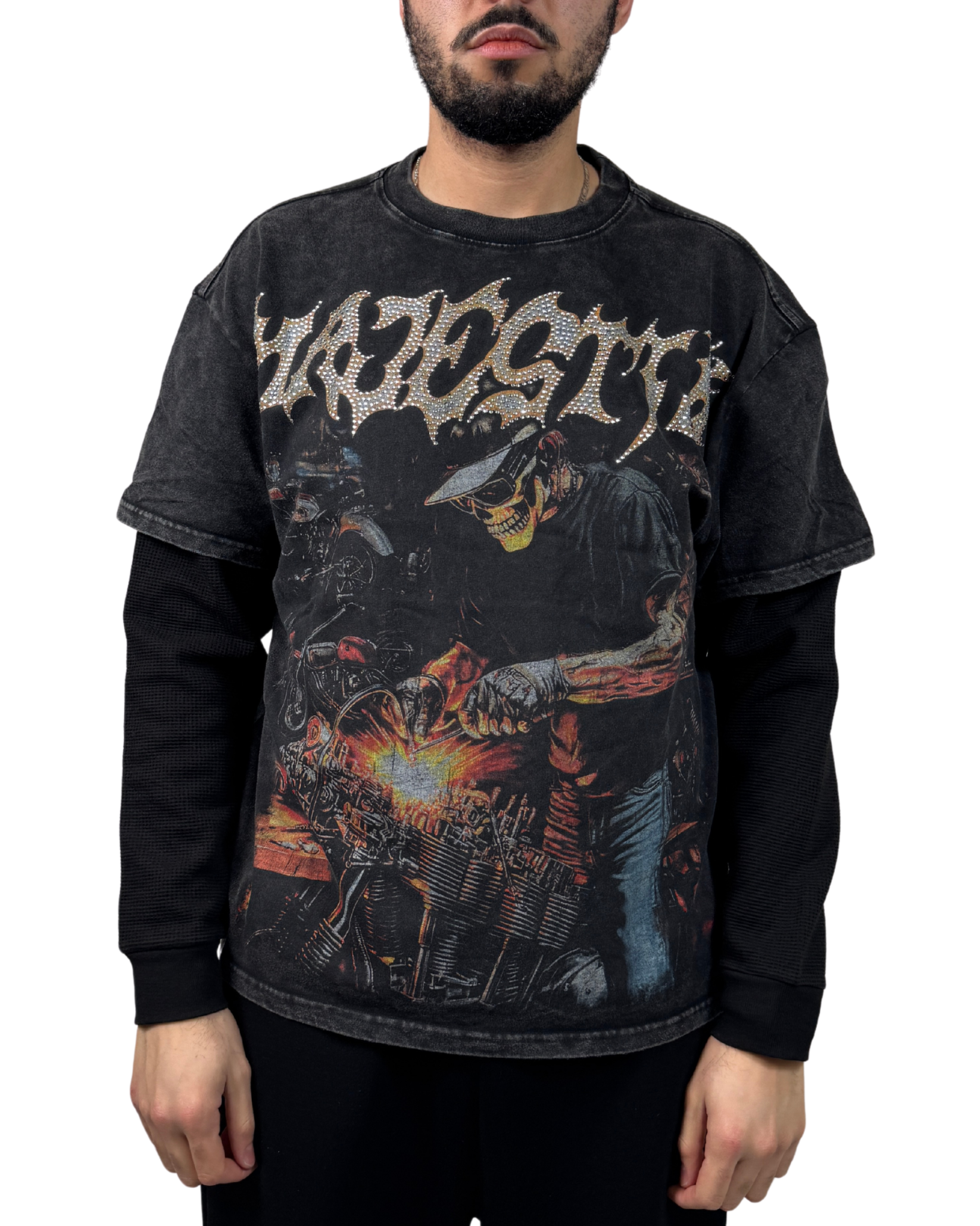 Skeleton On Work Full Sleeve Shirt
