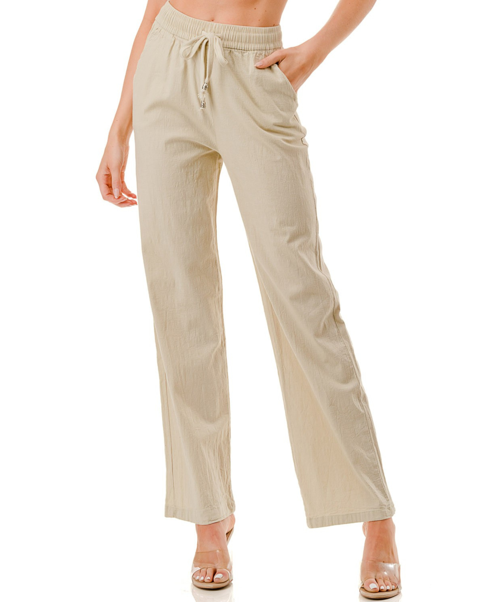 Linen Drawstring Loose Sweatpant