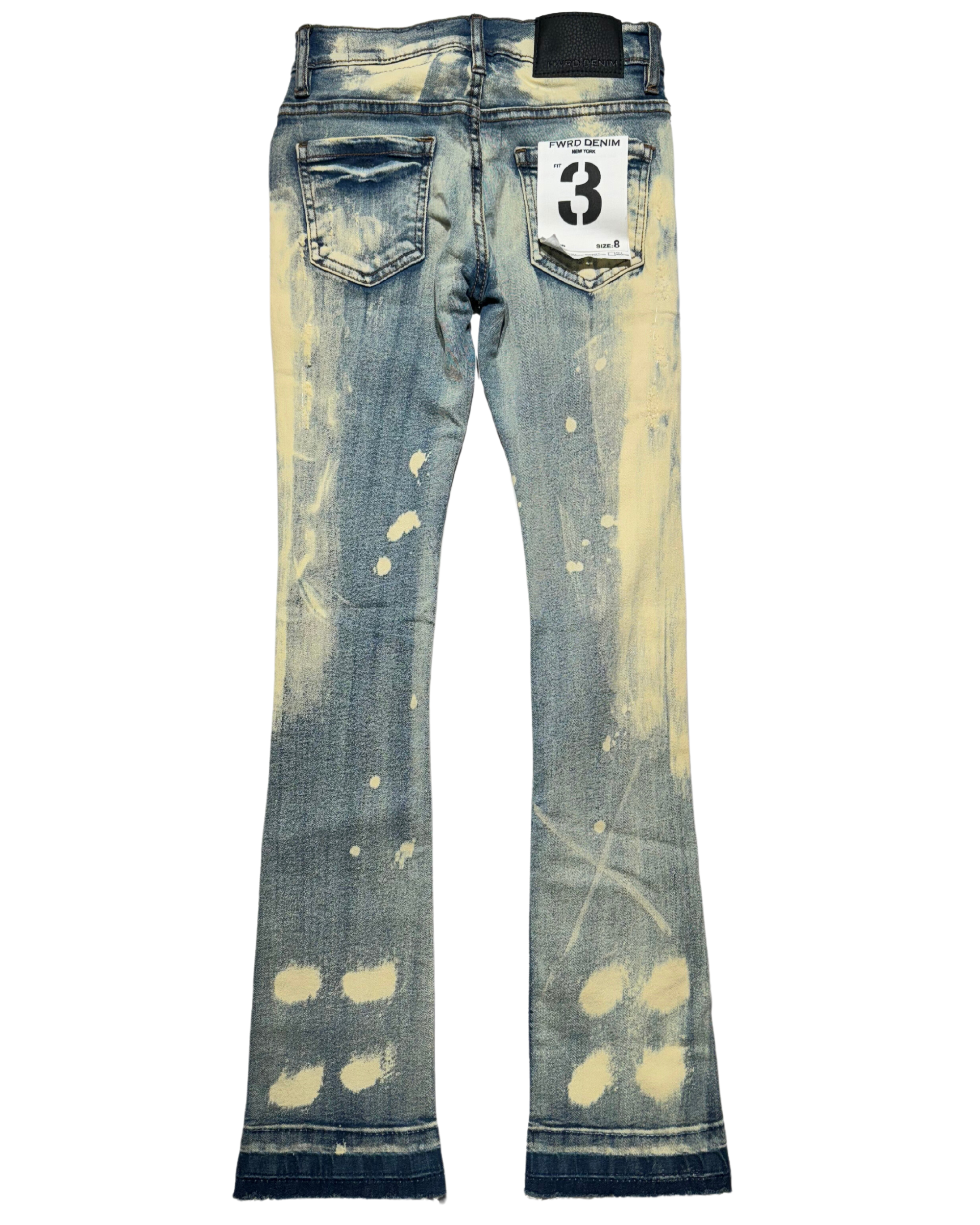 Kids Bleach Stacked Jeans 33979
