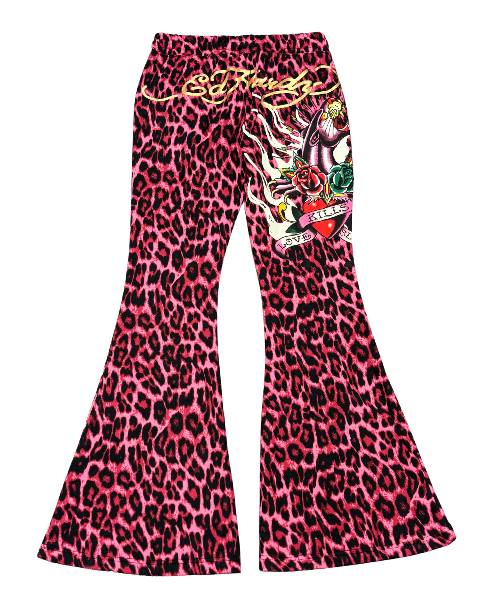 Womens Pink Leopard Sweatpants