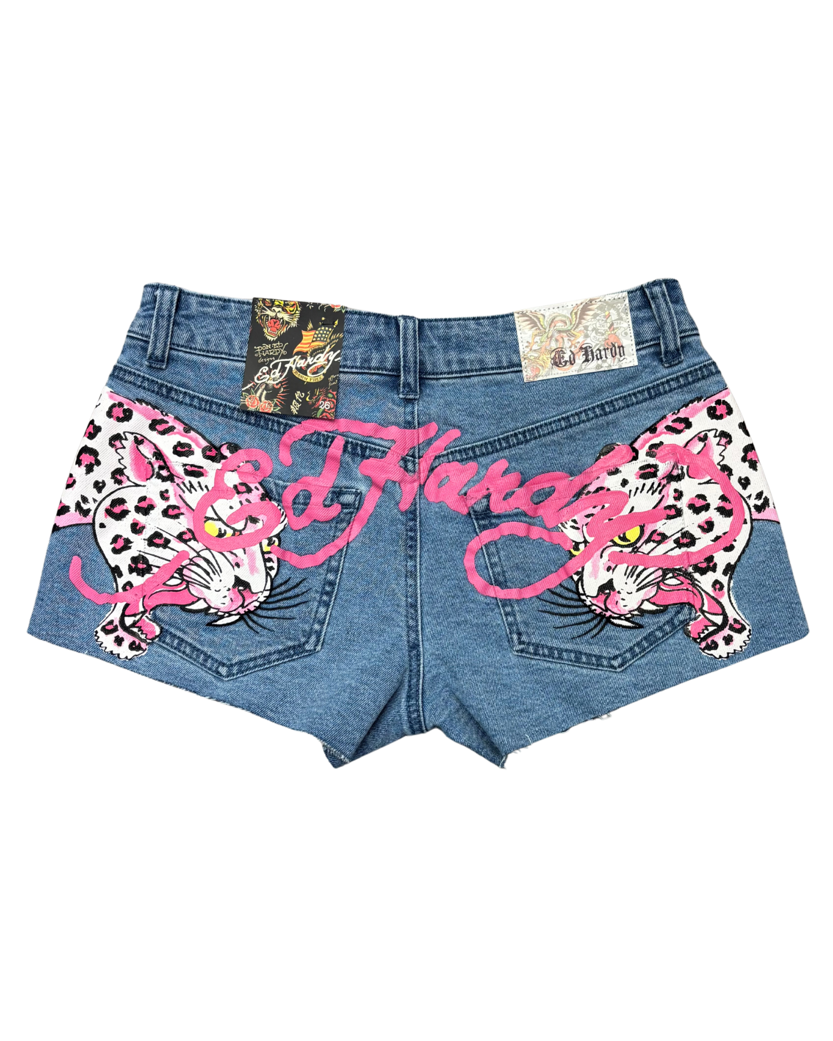 Womens Pink Leopard Shorts