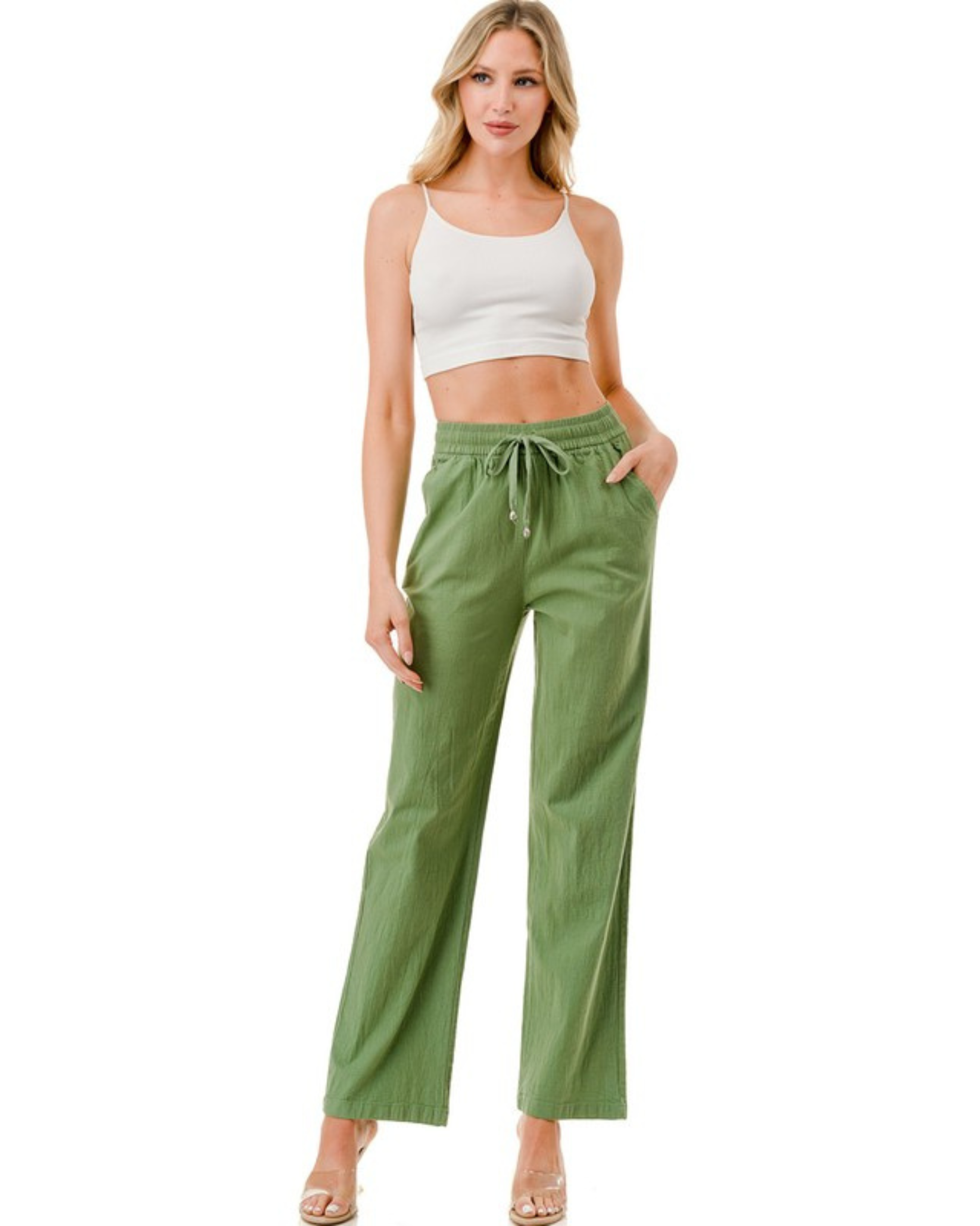 Linen Drawstring Loose Sweatpant