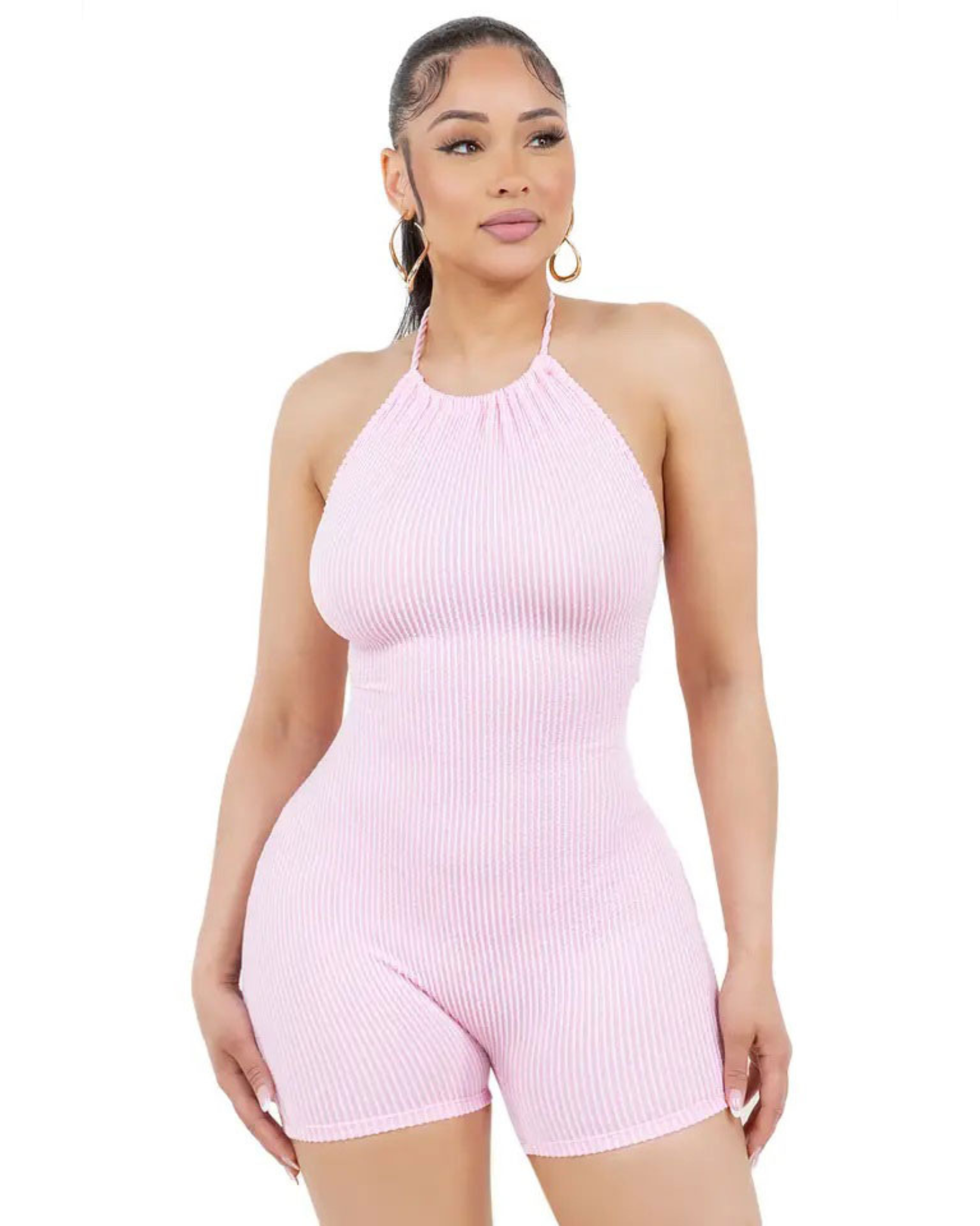 Urban Ribbed  Open Back Romper
