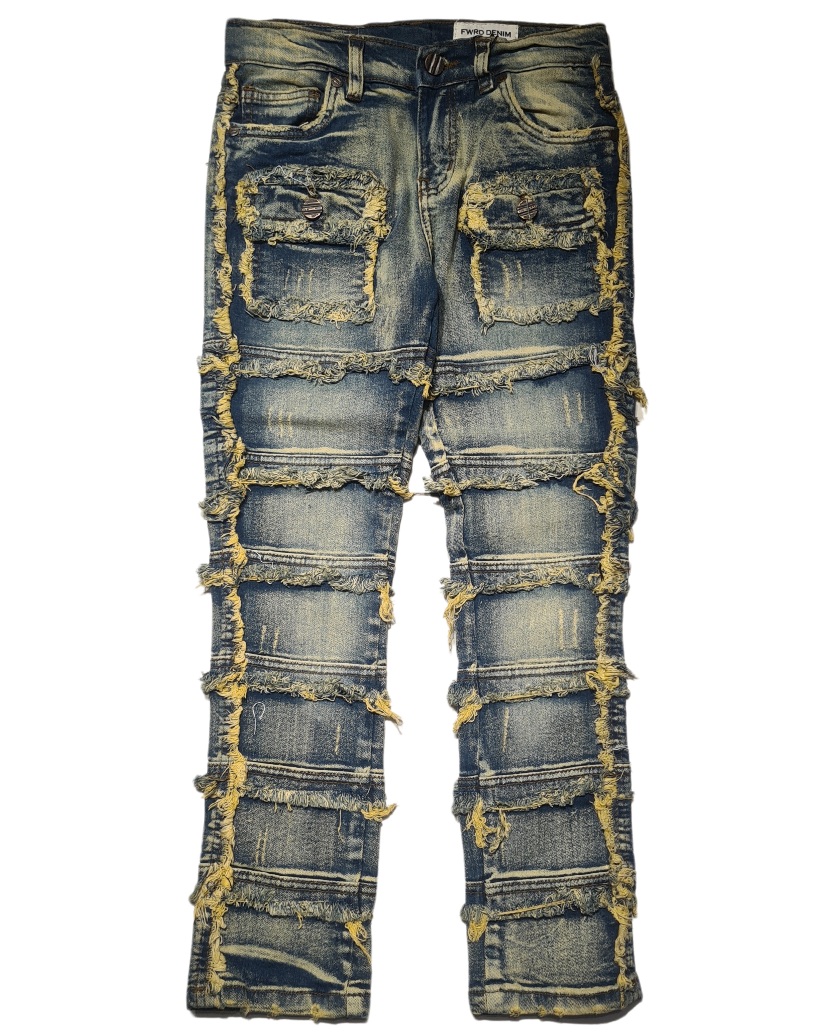 Kids Patchwork Stacked Jeans 33958K