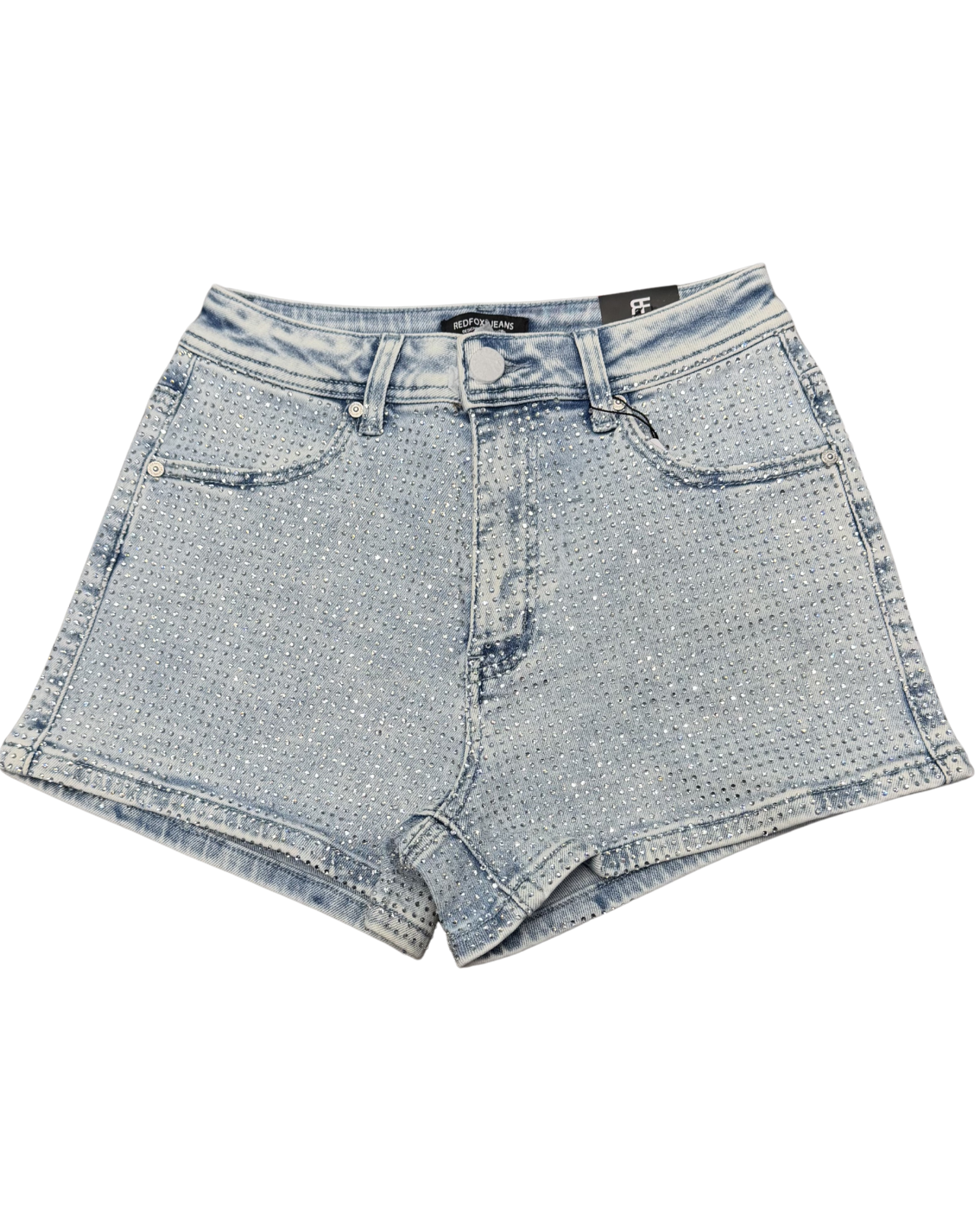 Womens Rhinestone Denim Short